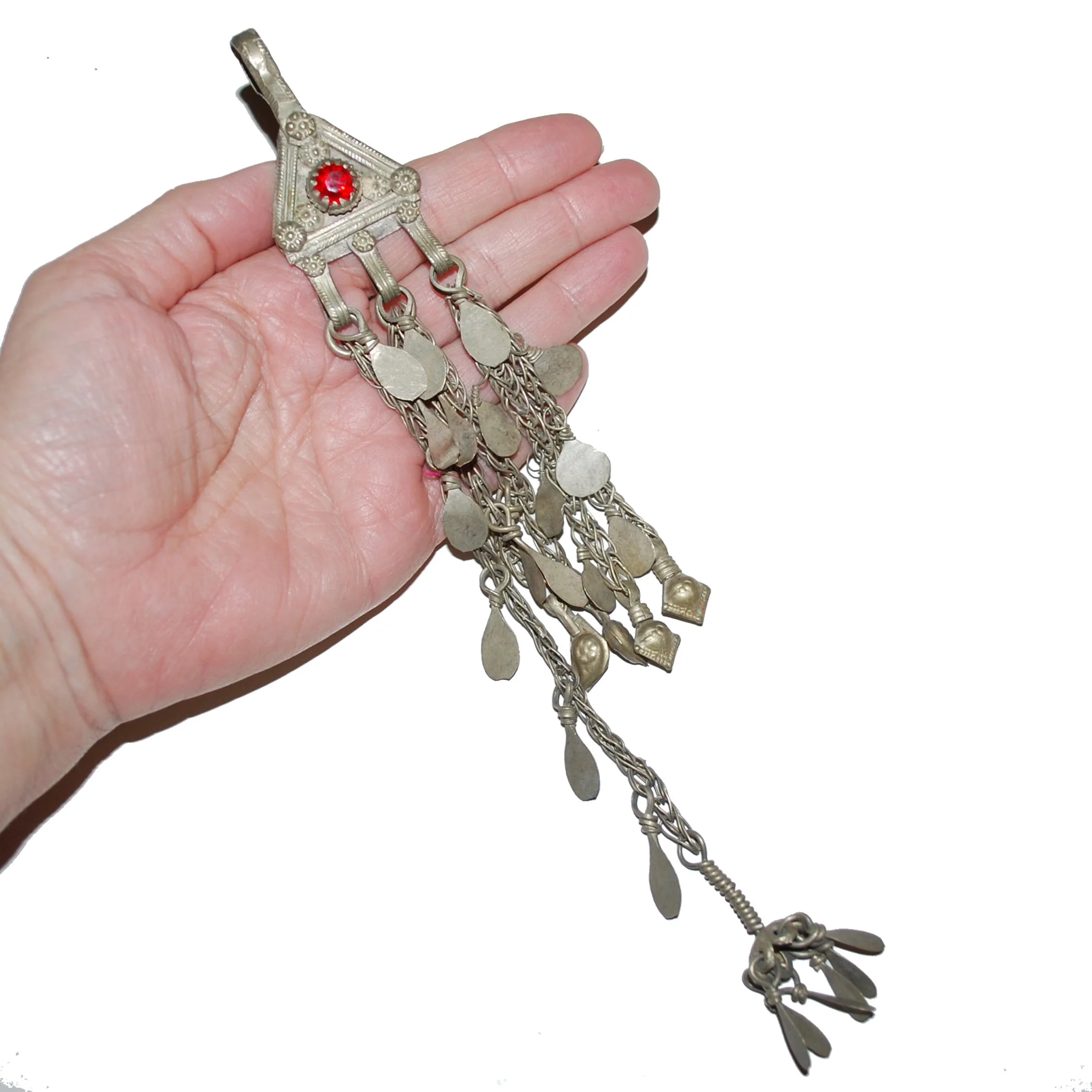 Vintage Kuchi Pendant - Tribal Triangle - Belly Dance DIY Jingle Pendant
