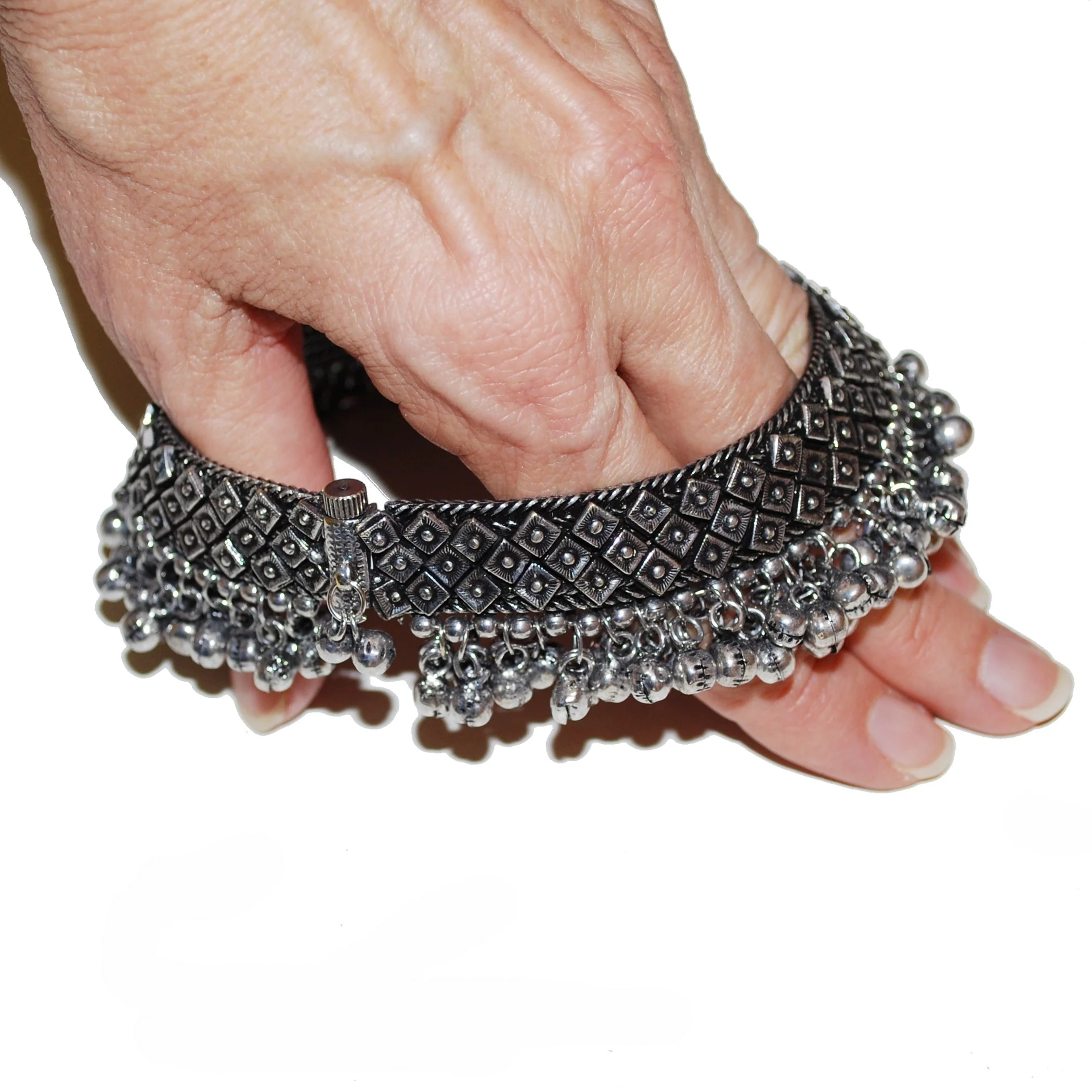 Indian Style Ankle Bracelet - SINGLE - Wide Indian Payal - New for Belly Dance