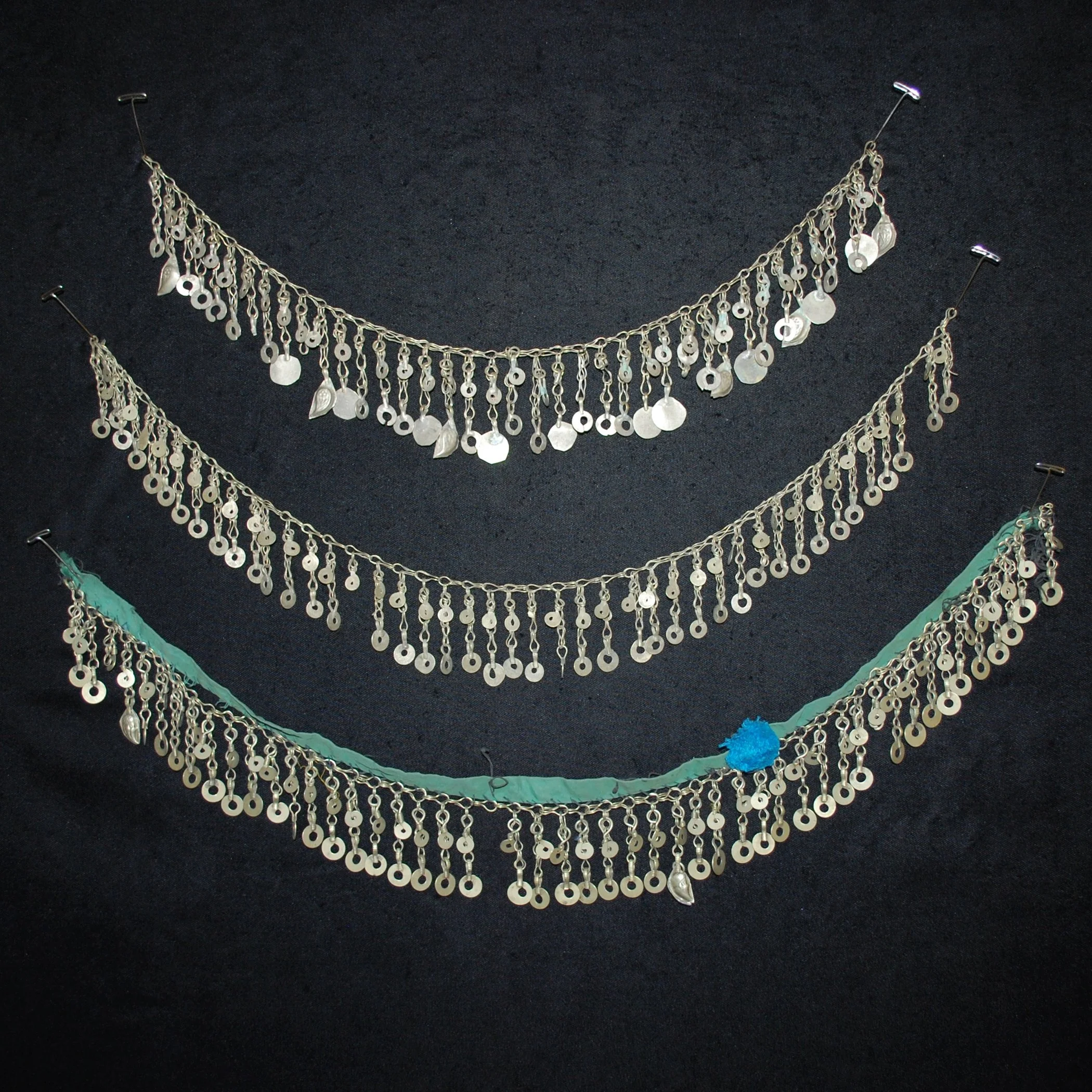 Vintage Kuchi Chain Fringe - Three Pieces Tribal Chain Fringe for  Belly Dance DIY