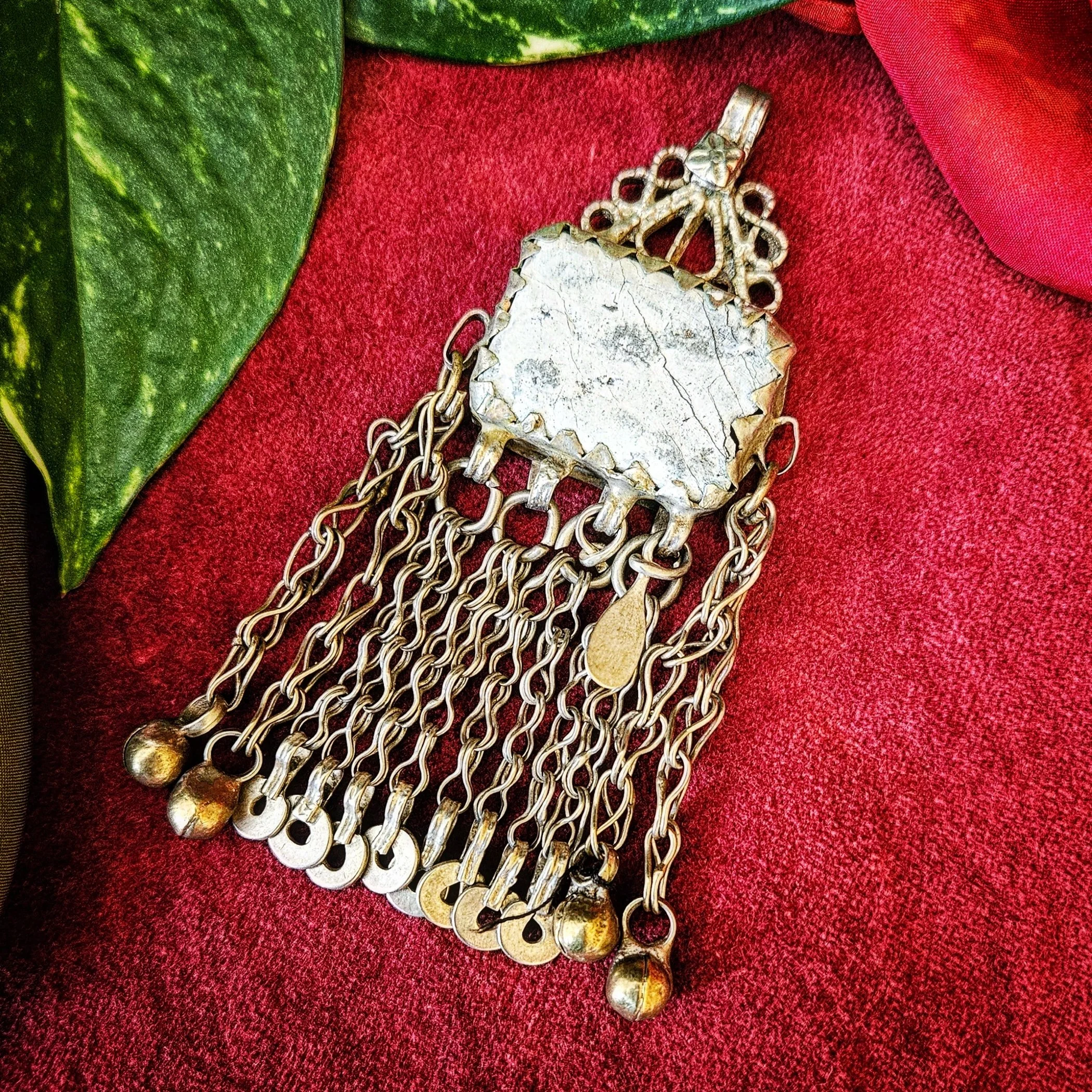 Small Tribal Pendant with Stone or Composite Inset