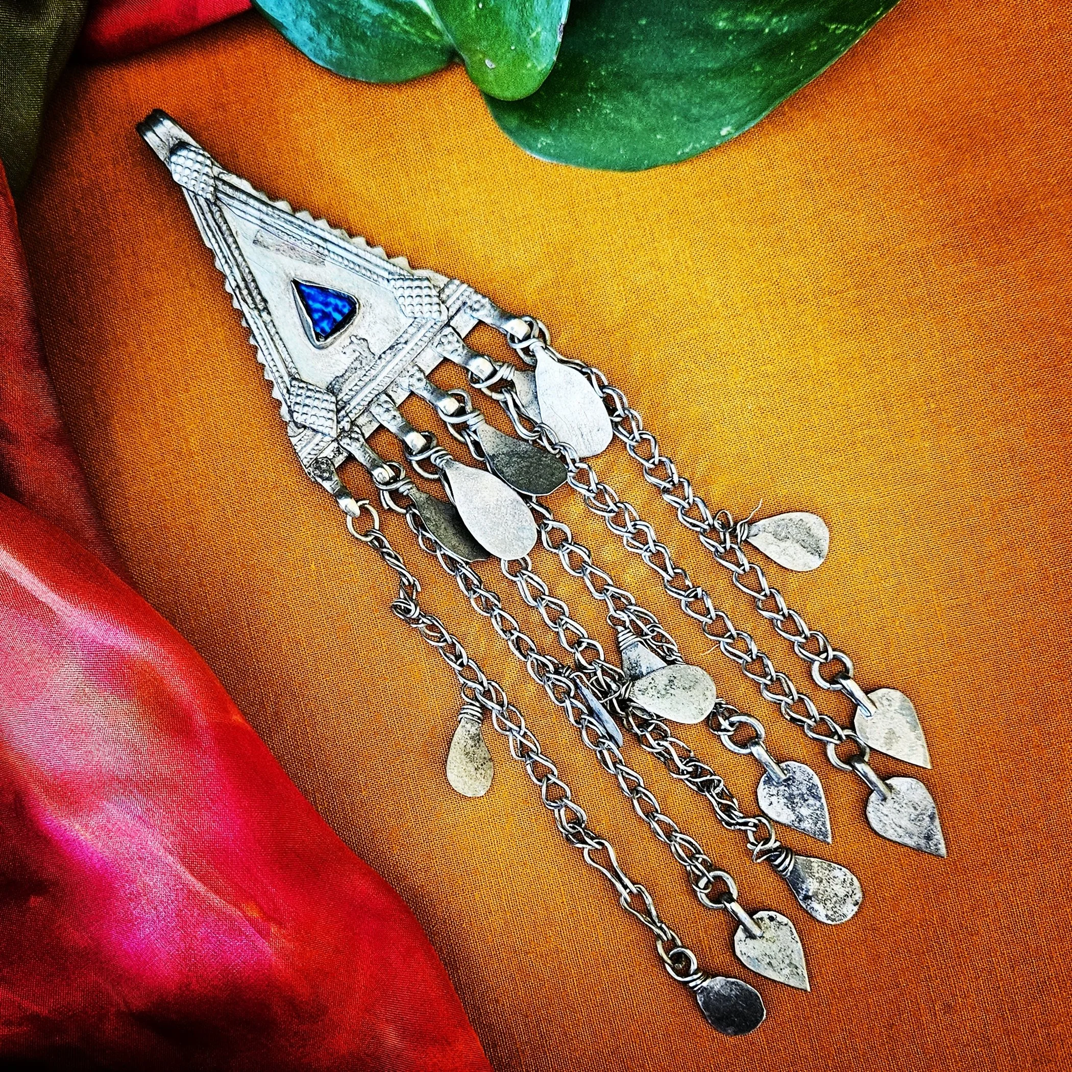 Vintage Kuchi Pendant - Vintage Triangle Pendant - Tribal Belly Dance Pendant