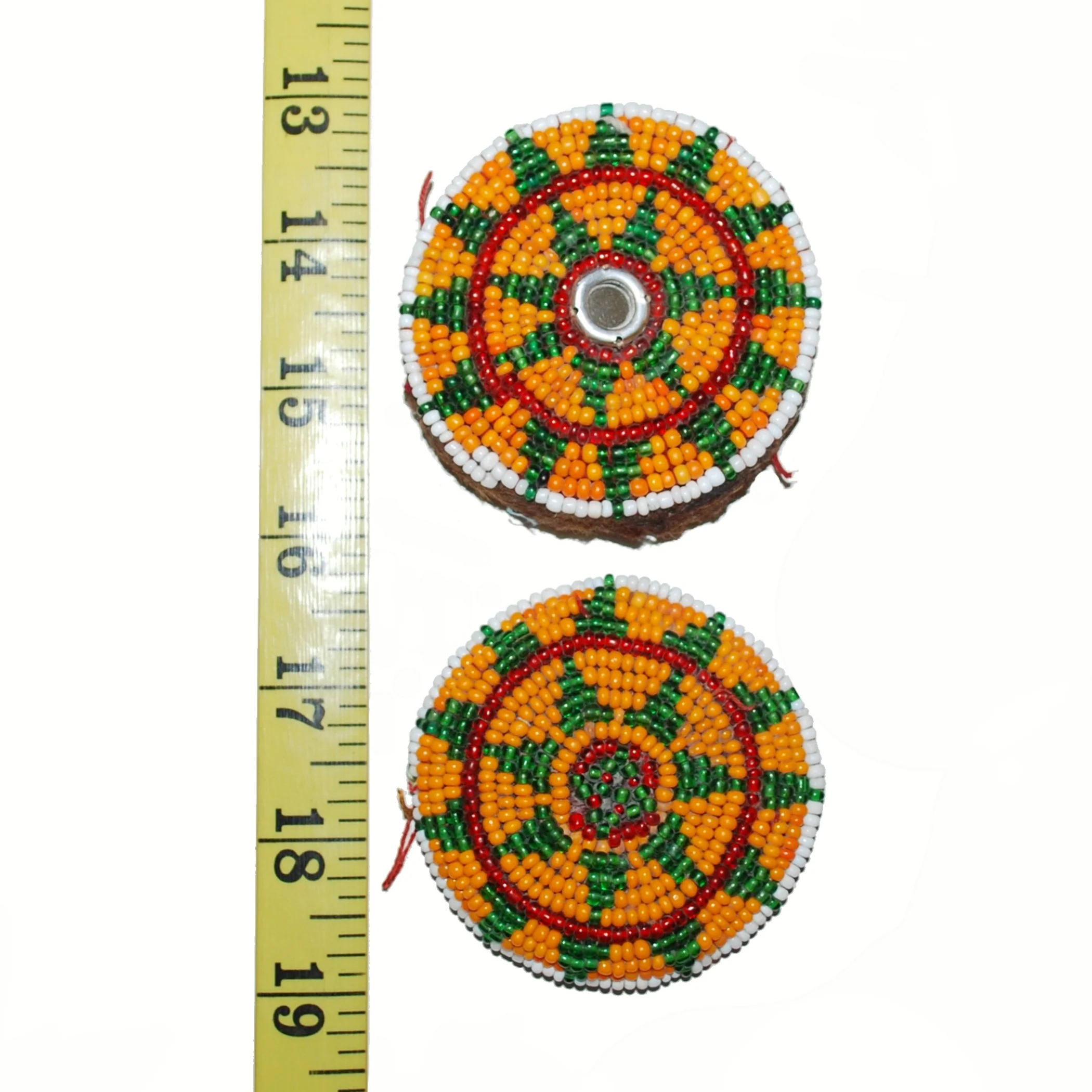 Kuchi Bead Medallions Gul i Peron - Vintage PAIR - 2.75 Inches - Tikka Medallions
