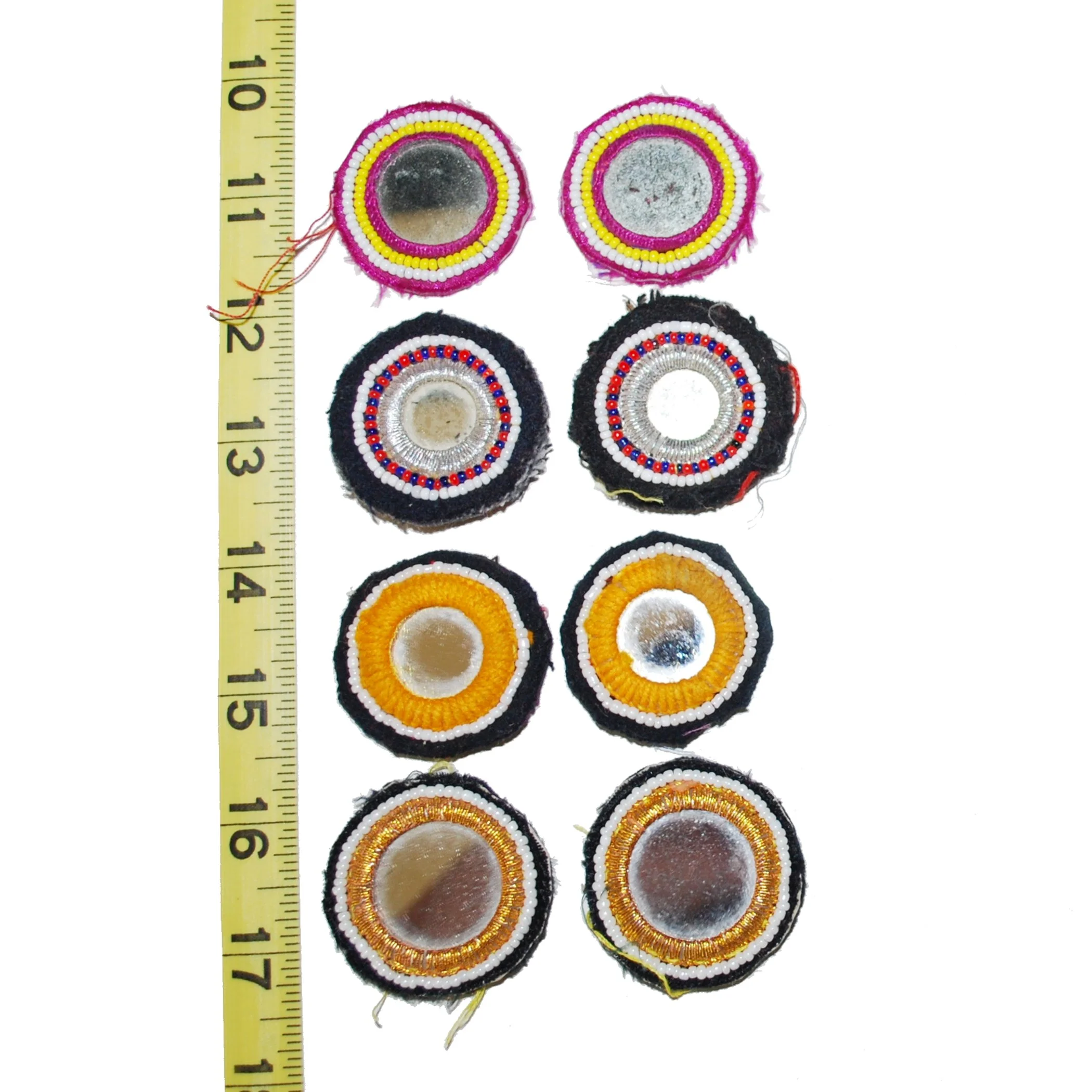 Kuchi Medallions Lot of  8 Pieces / 4 pair -  Vintage Gul i Peron - Round Tikka Medallions