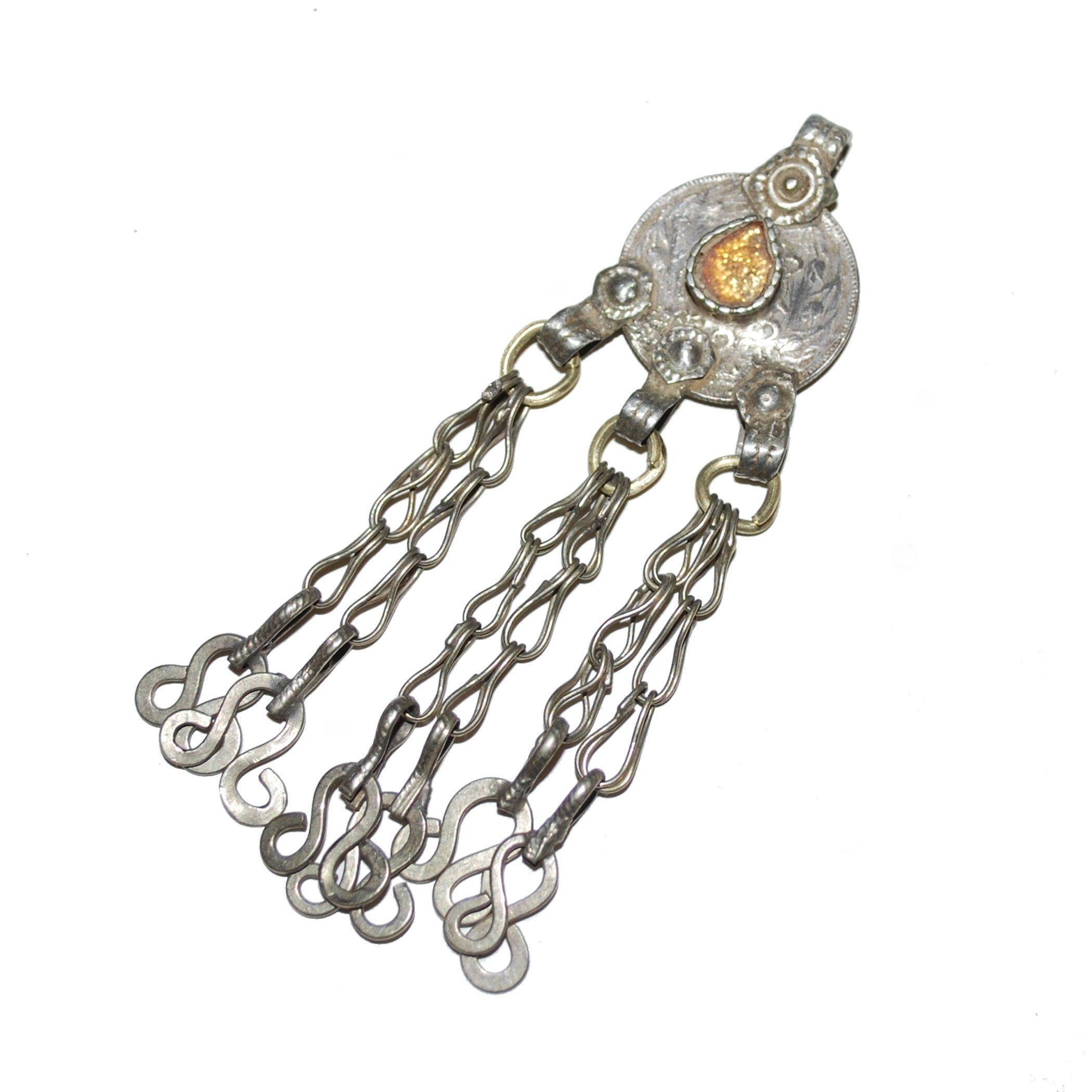 Vintage Kuchi Dangle Pendant - Yellow Jewel - Knot Dangles - Belly Dance DIY