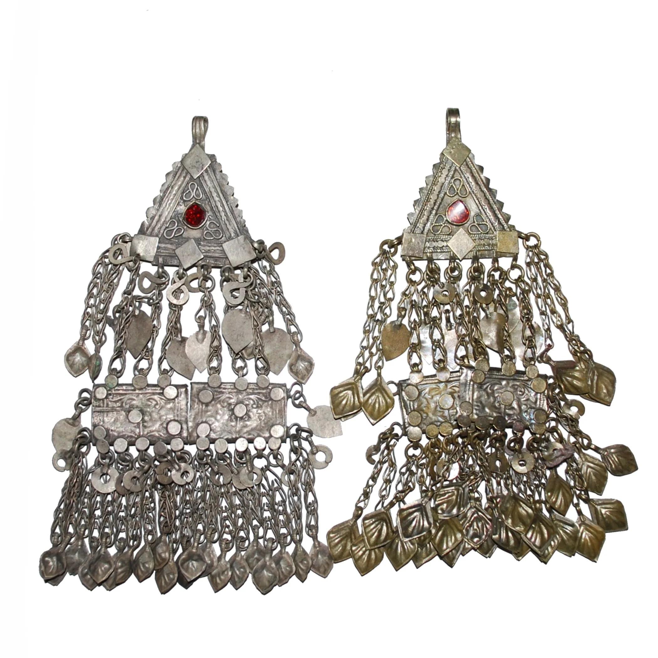 Set of 2 vintage Kuchi pendants with matching design