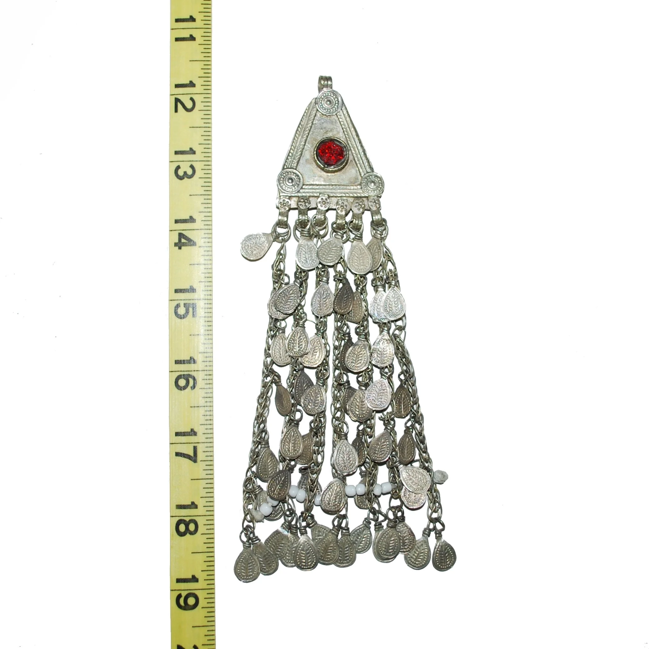 Vintage Kuchi Pendant - Flat Stamped Dangles - Tribal Belly Dance Pendant