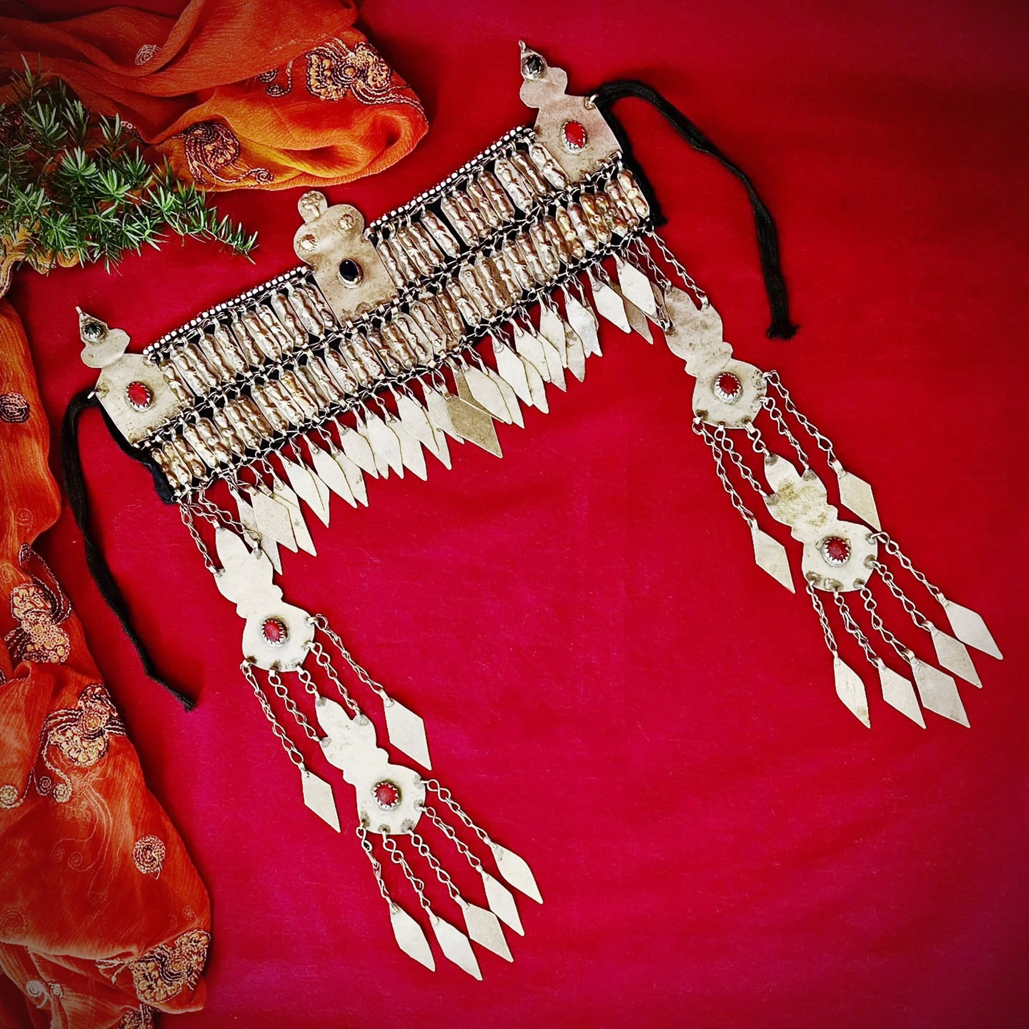 Vintage Turkoman Ghaashbagh Headpiece - Tribal Headwear for Belly Dance