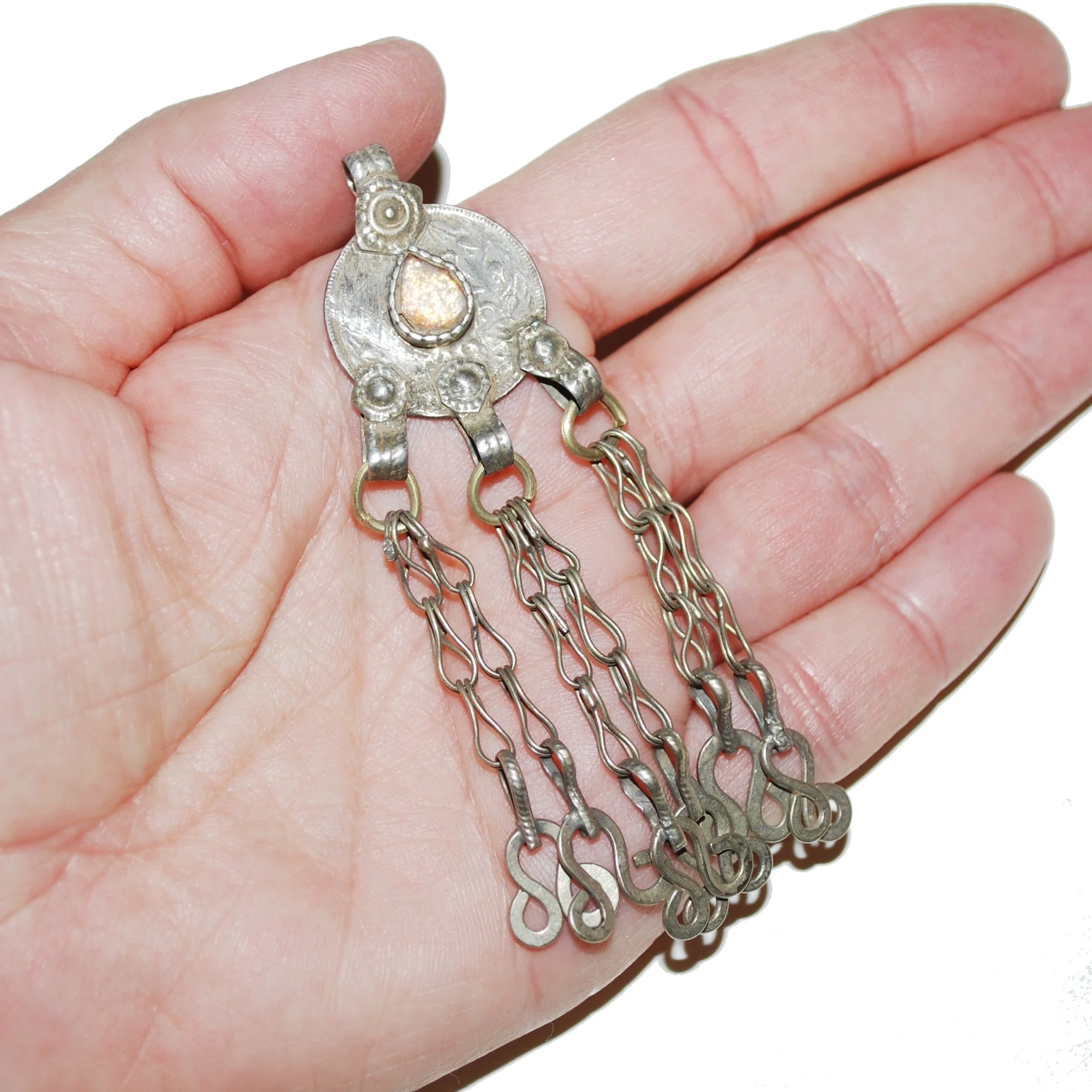 Vintage Kuchi Dangle Pendant - Yellow Jewel - Knot Dangles - Belly Dance DIY