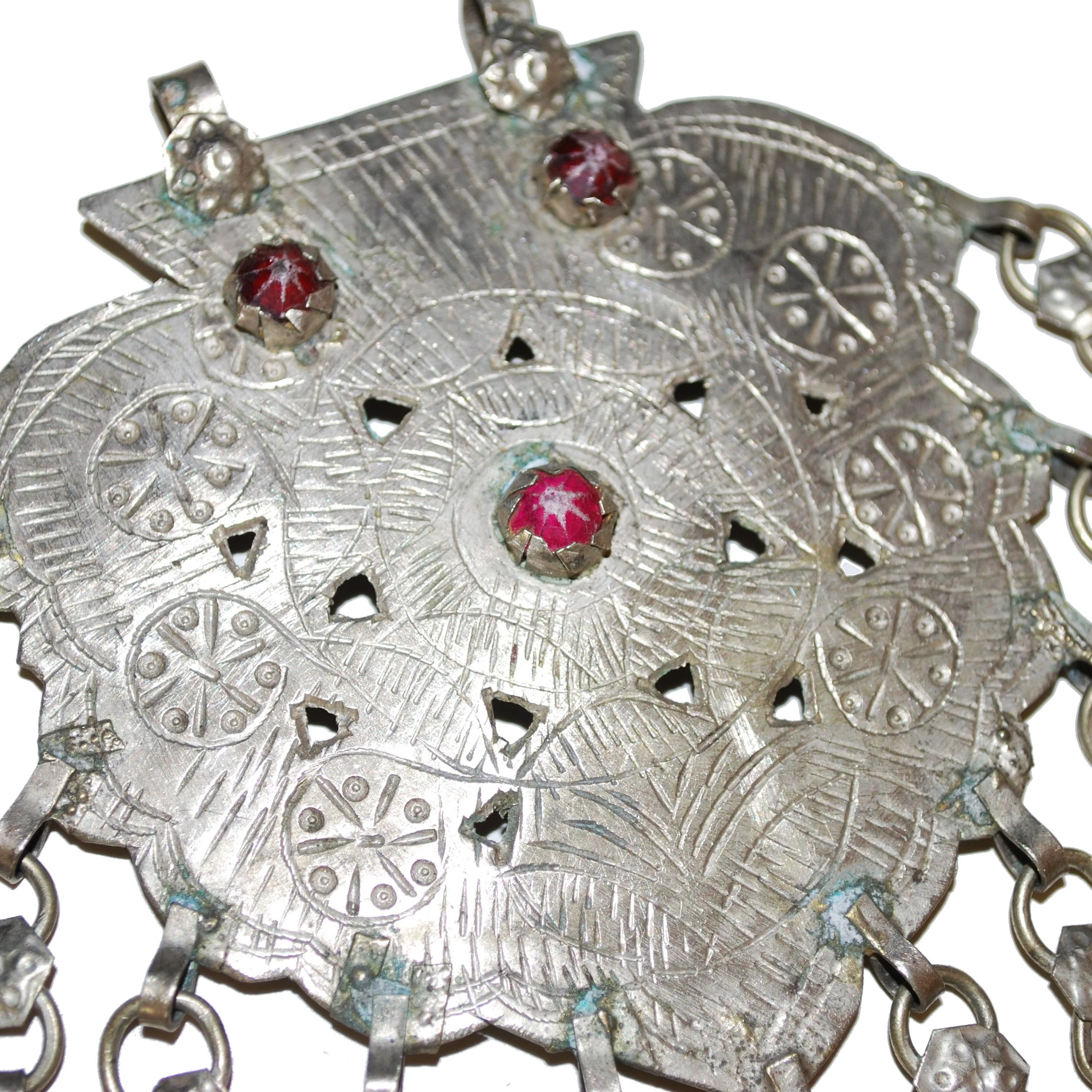 Large Vintage Kashmiri Pendant - Tribal Pendant for Belly Dance Costuming
