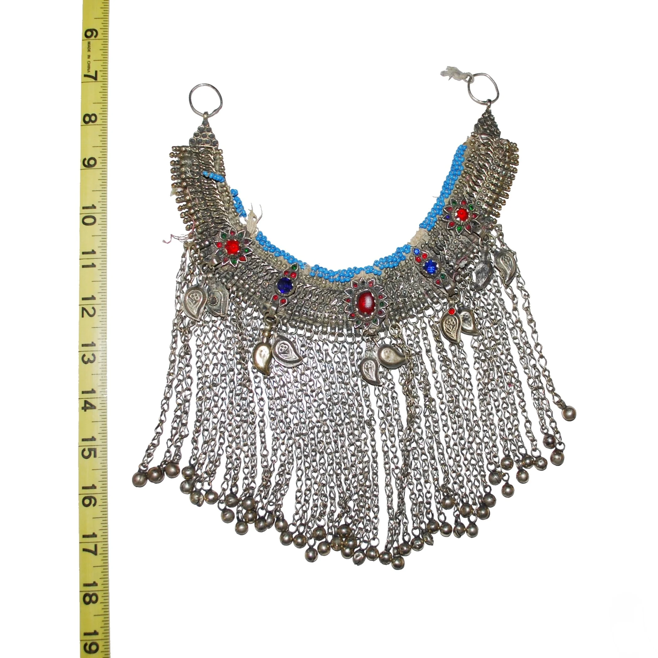 Vintage Waziri Necklace - Tribal Belly Dance Choker - Bells Jewels