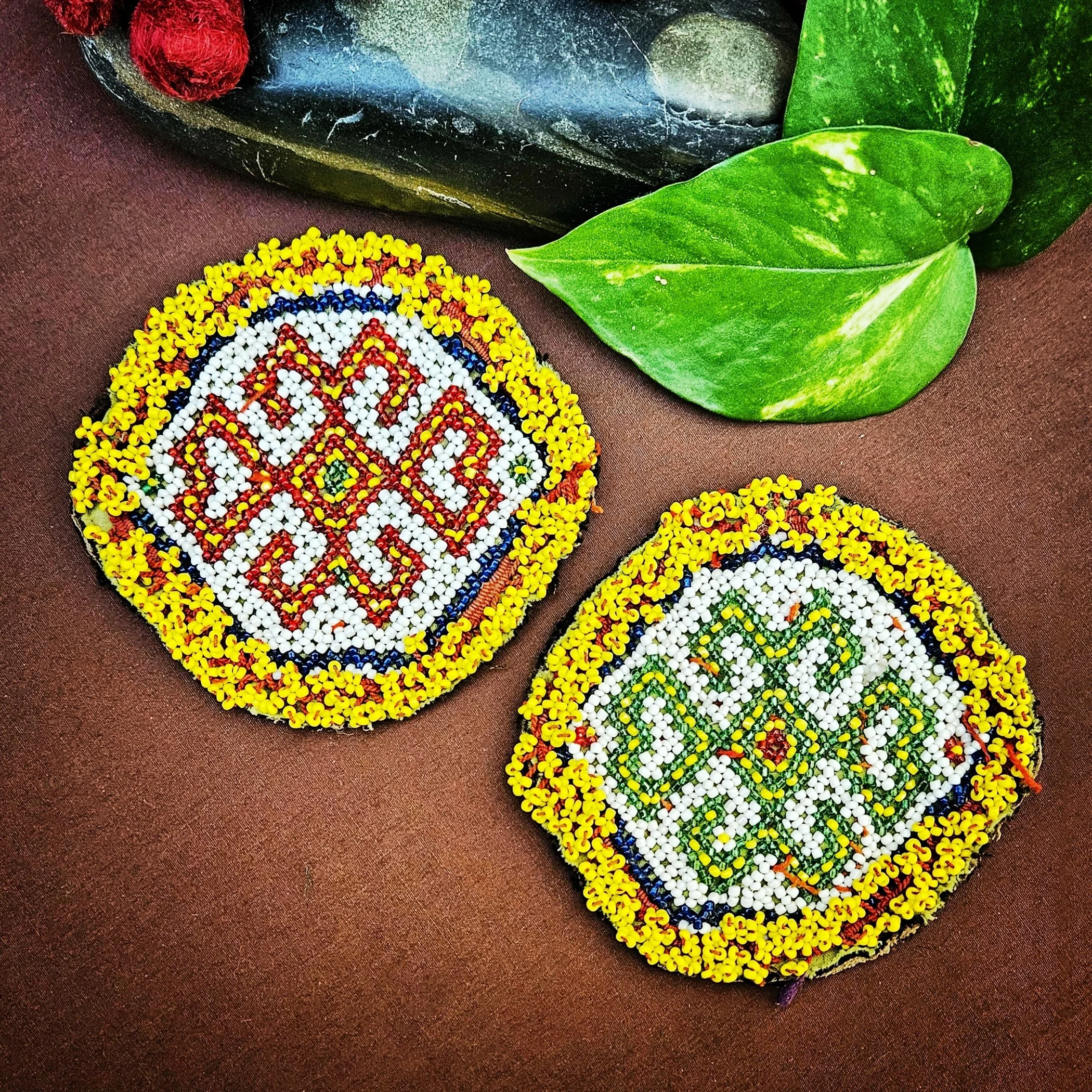 Bead Medallions for Belly Dance - 3.75 Inches - Vintage Kuchi Gul i Peron