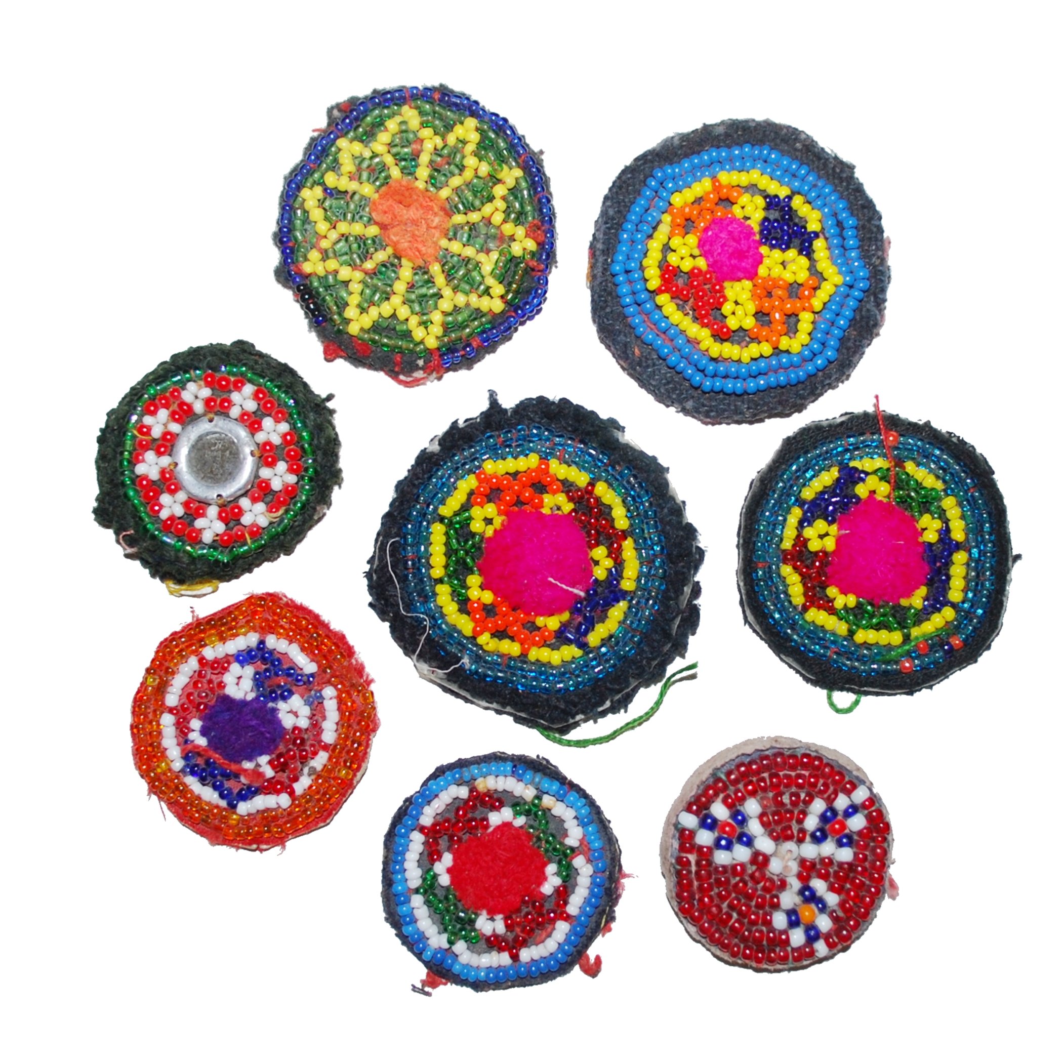 Kuchi Medallions Lot of  8 Pieces -  Vintage Gul - Small / Tiny Medallions Patches