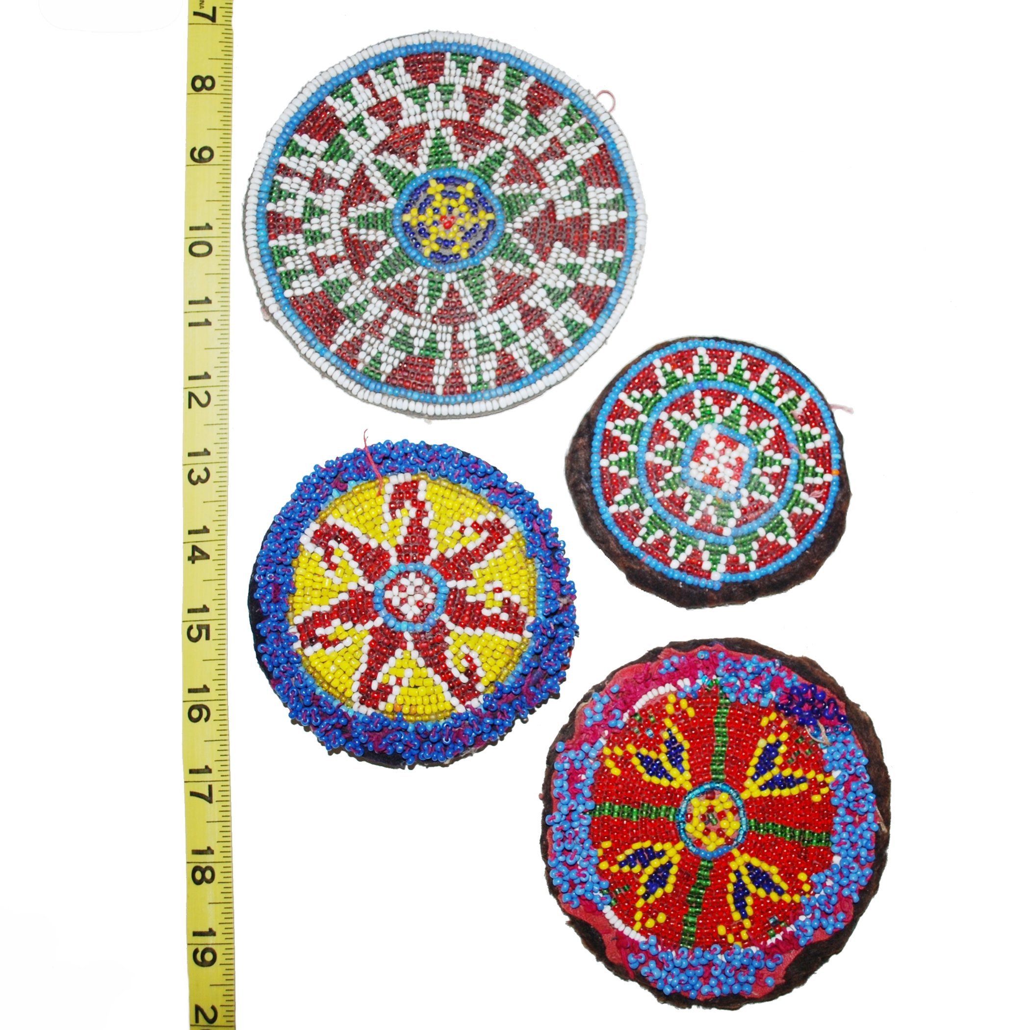 Kuchi Bead Medallions - Lot of  4 Pieces -  Vintage Gul - Kuchi Patches