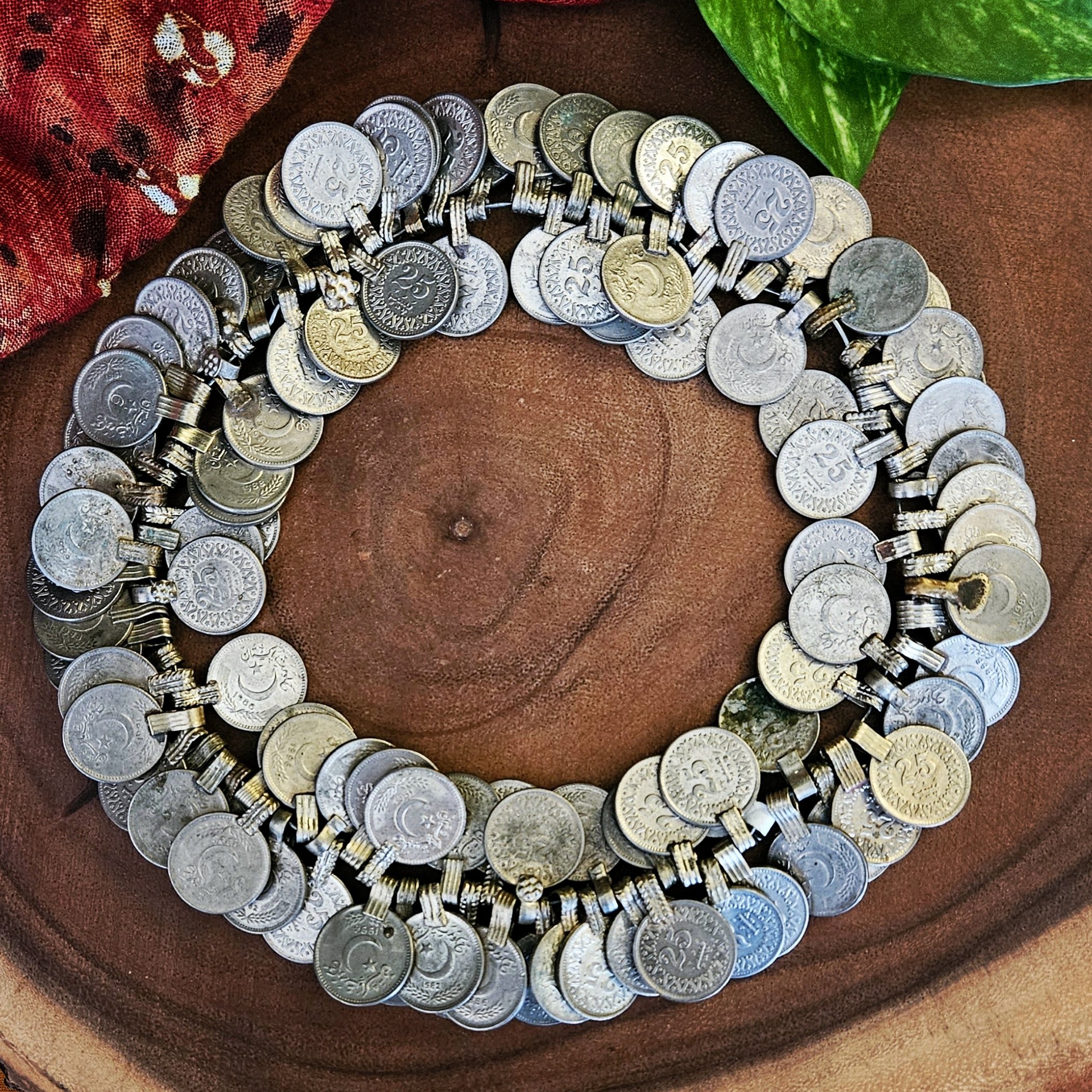 Vintage Kuchi Coins - 100 Small Tribal Coins - Belly Dance DIY Coins on Wire