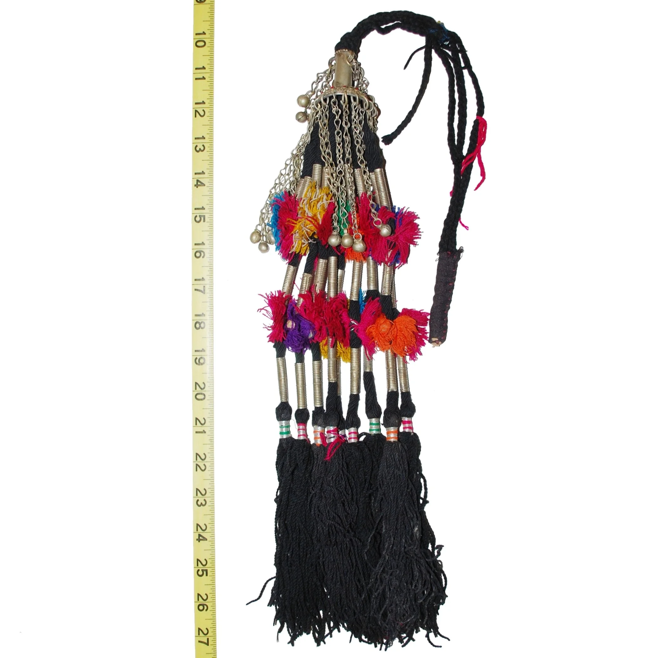 Waziri Tassel - Vintage Tribal Hair Tassels - Beading Poms Black - Belly Dance