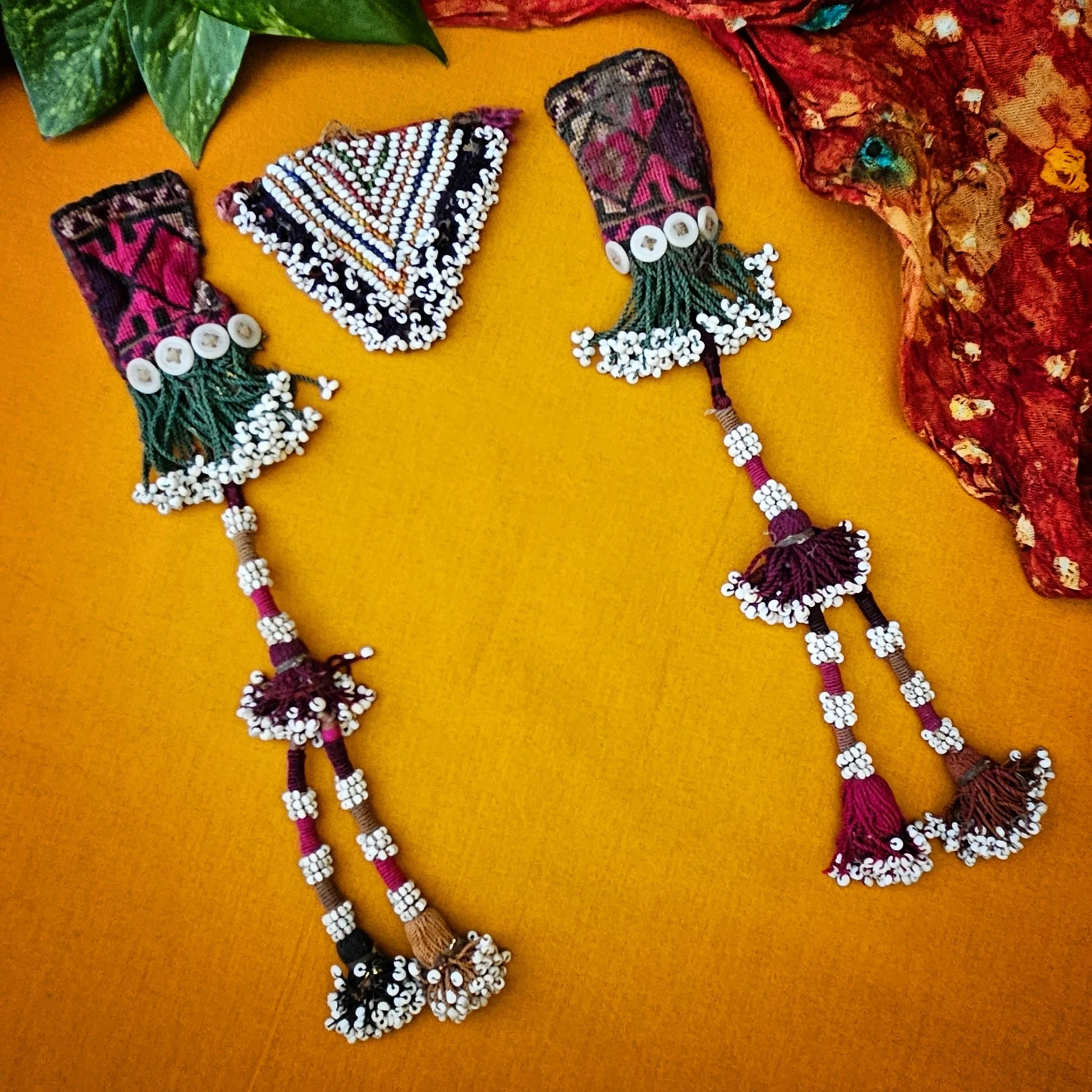 Vintage Central Asian Tassels Set - Vintage Silk / Cotton Tribal Tassels - Belly Dance