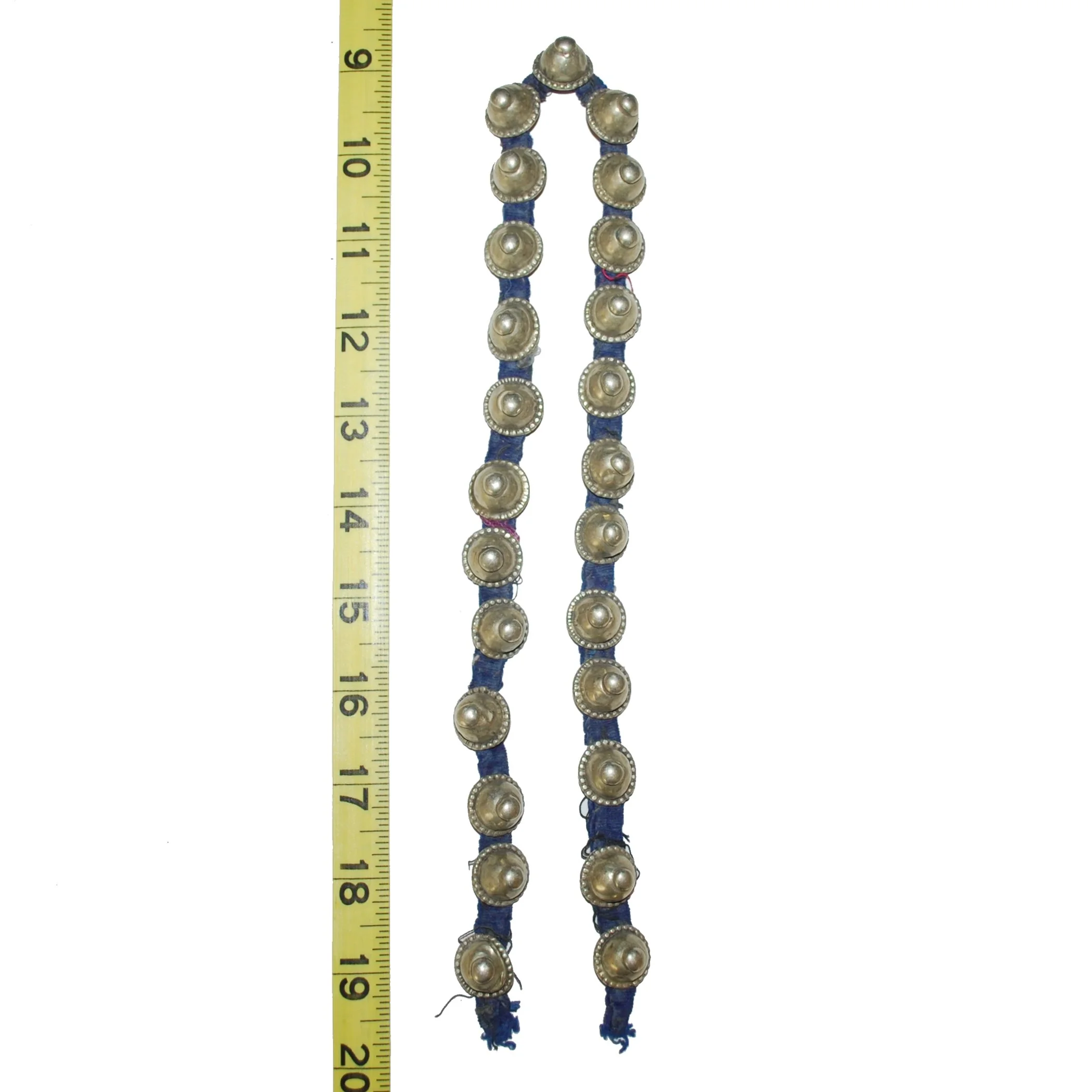 Vintage Turkoman Buttons on Cord - 22 Vintage Tribal Buttons - Belly Dance DIYG