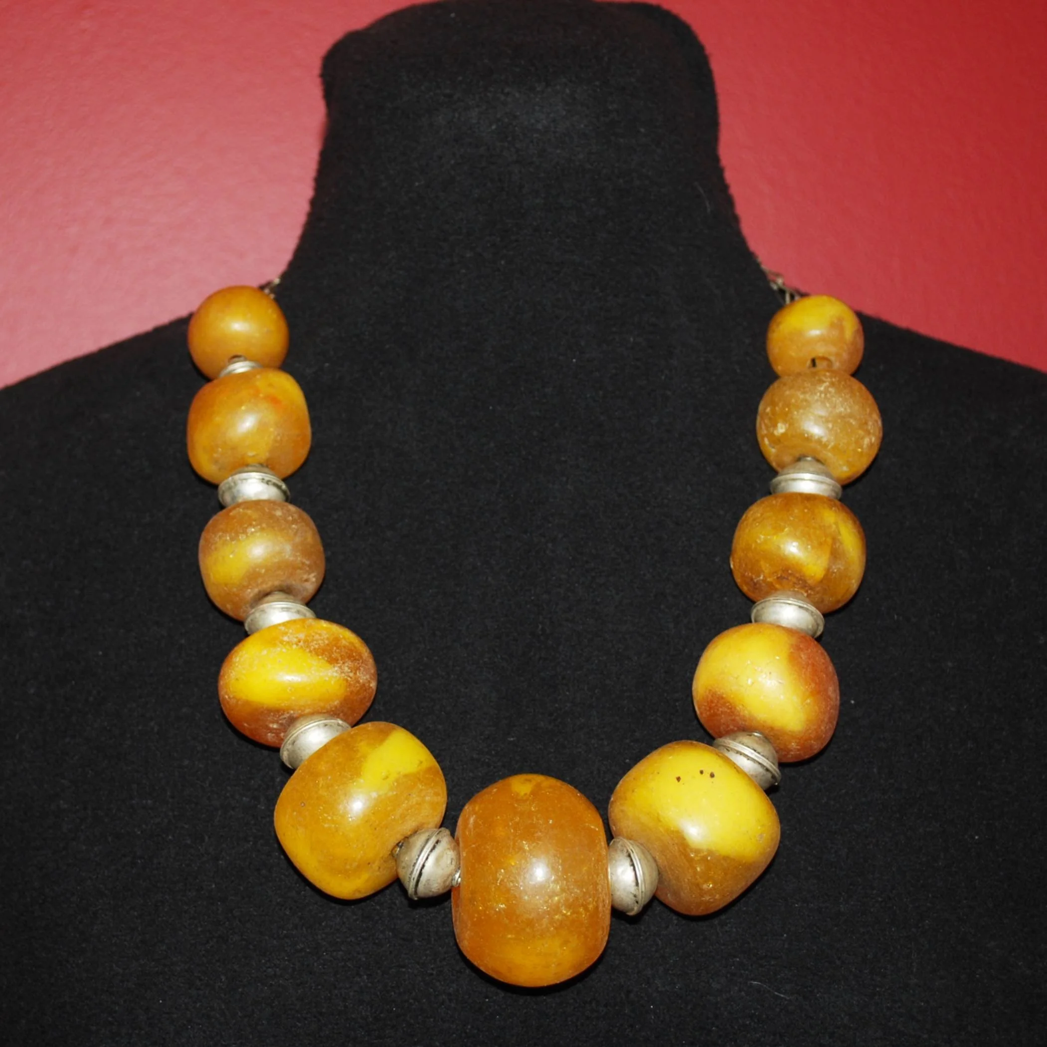 Moroccan Necklace - Berber Copal Beaded Necklace - Amazigh Necklace
