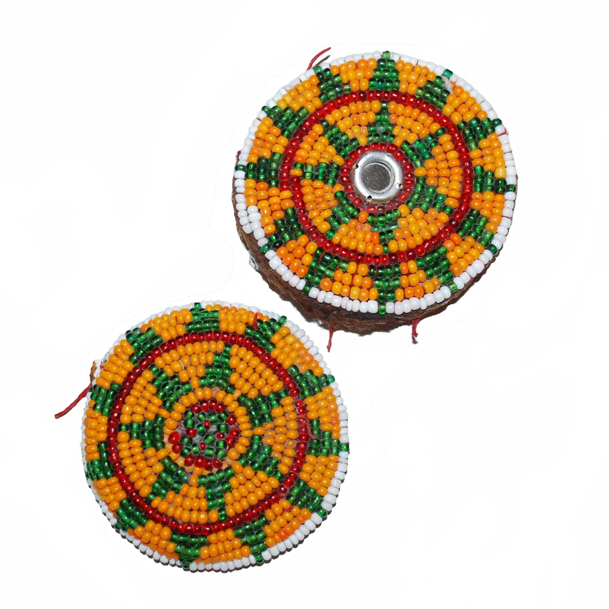 Kuchi Bead Medallions Gul i Peron - Vintage PAIR - 2.75 Inches - Tikka Medallions