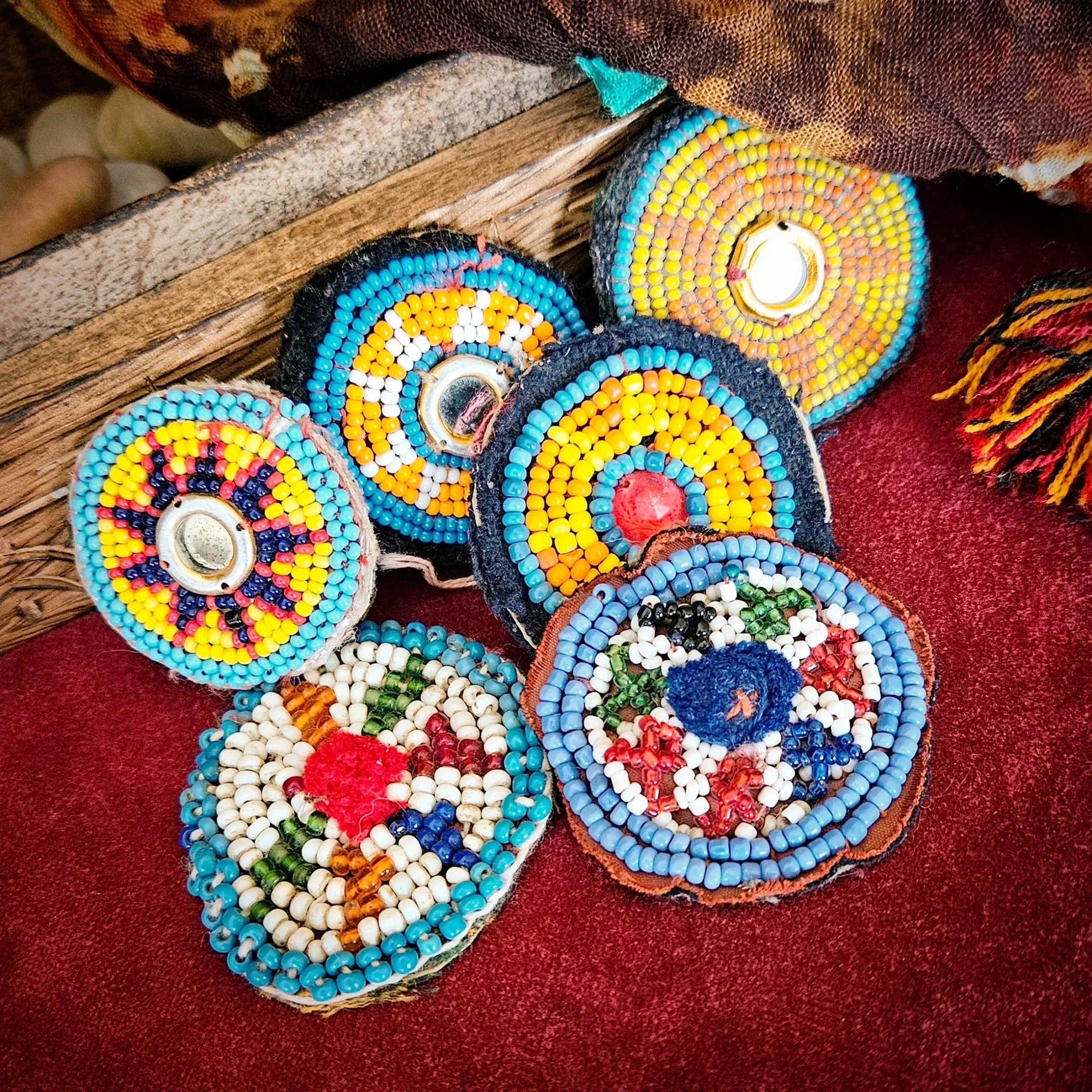 Kuchi Medallions Lot of  6 Pieces -  Vintage Gul - Small Medallions Patches - Belly Dance