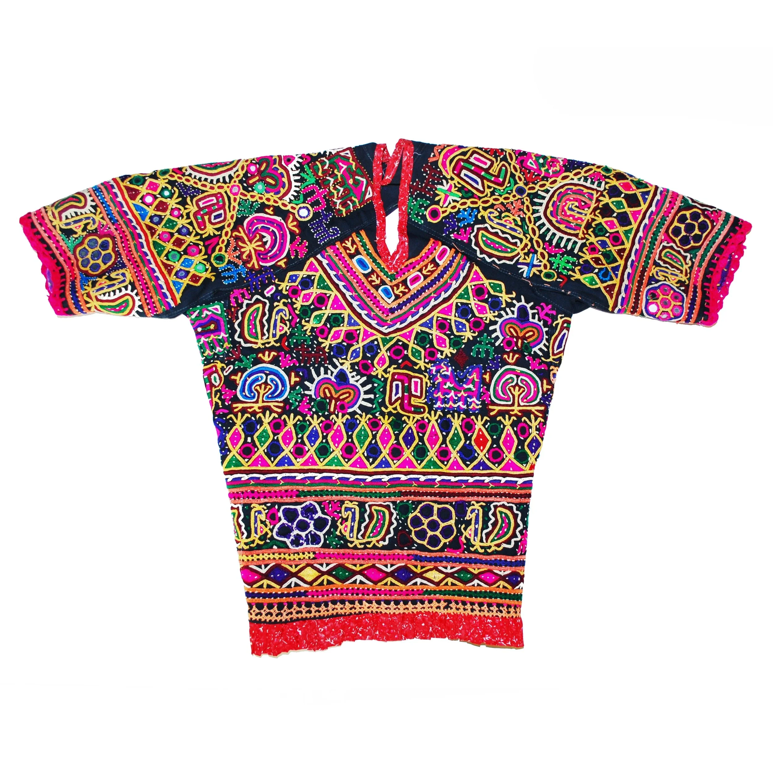 Banjara Embroidered Choli - XS Vintage Handmade Choli - Tribal Embroidery