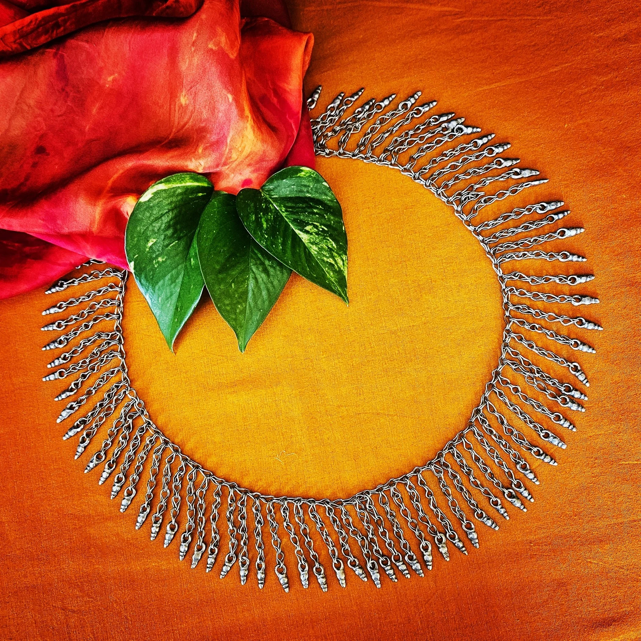 Vintage Chain Fringe - 29 Inches - Solid Drops - Kuchi Tribal Chain Fringe