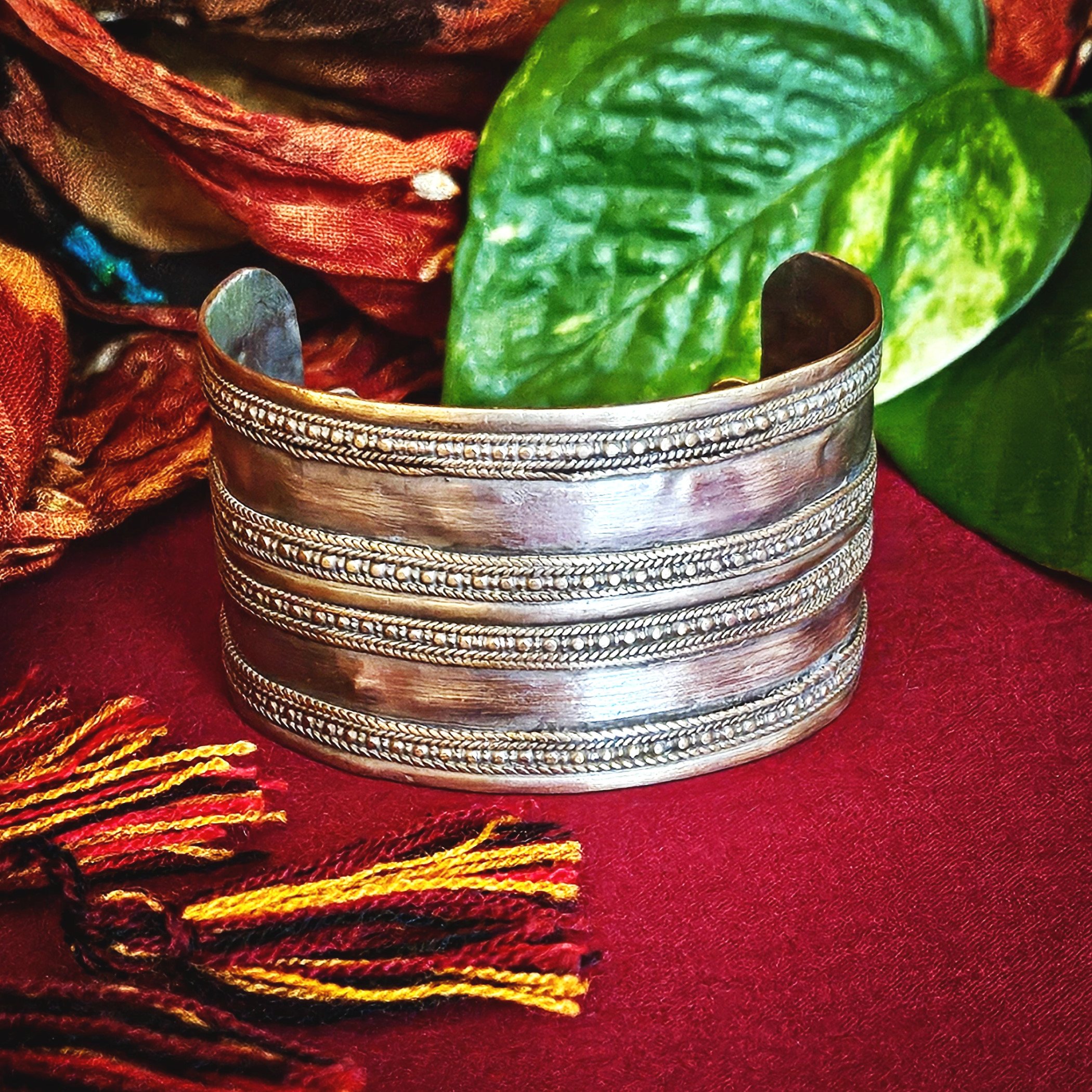 Vintage Turkoman Cuff - Turkmen Tribal Bracelet - SINGLE - Banding and Wirework