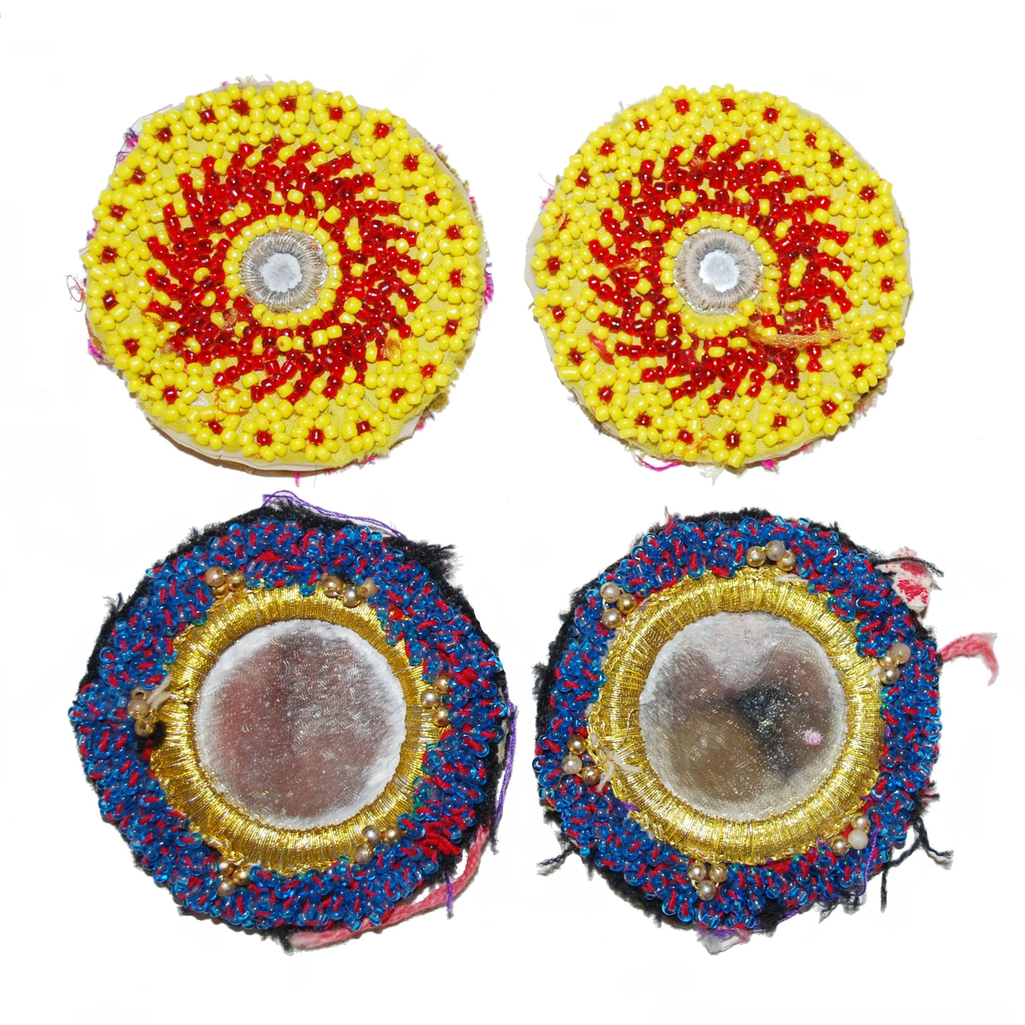 Kuchi Medallions Lot of  4 Pieces / 2 pair -  Vintage Gul i Peron - Round Tikka Medallions