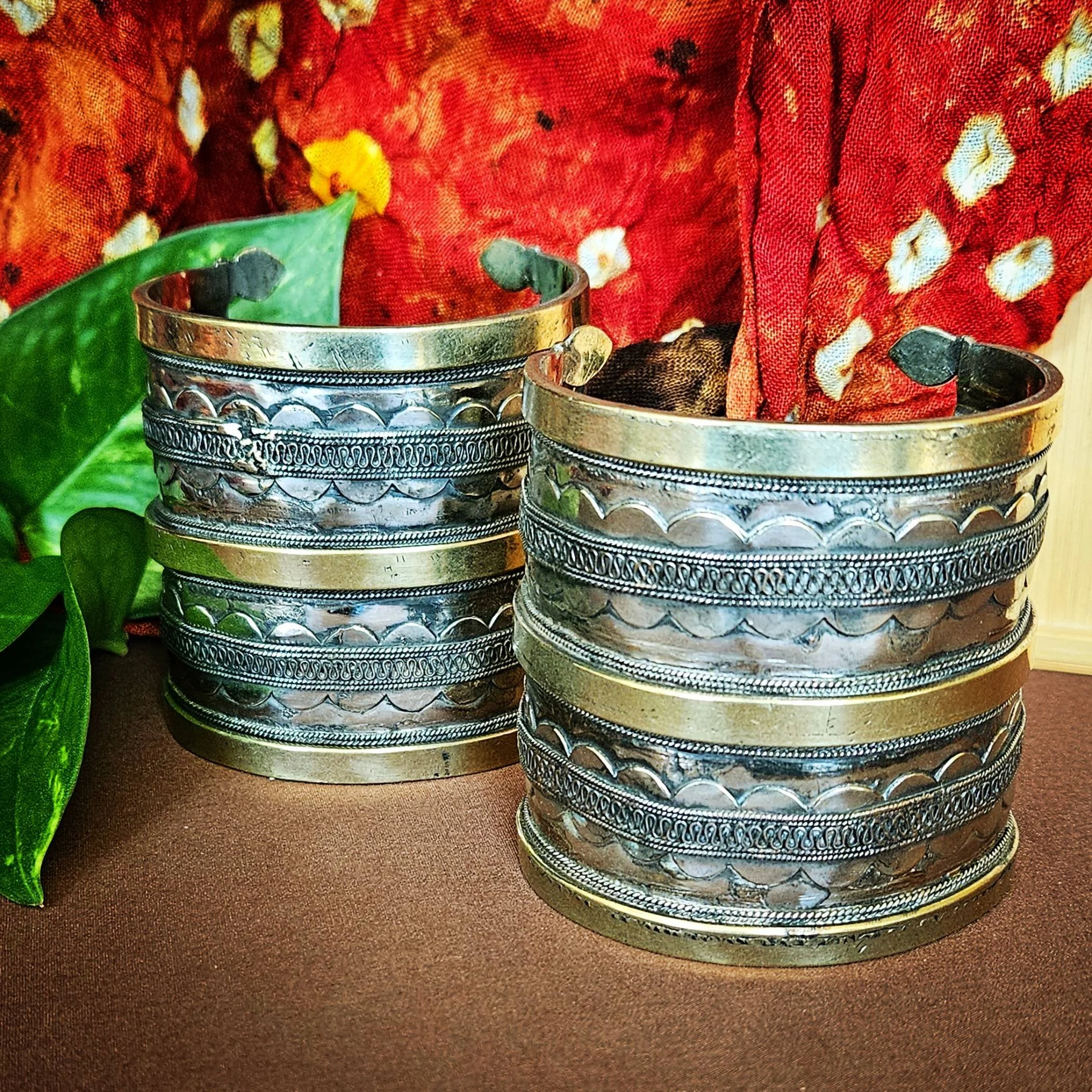 Turkoman Cuff Bracelets - PAIR - Turkmen Style Bracelet - Northern Afghanistan