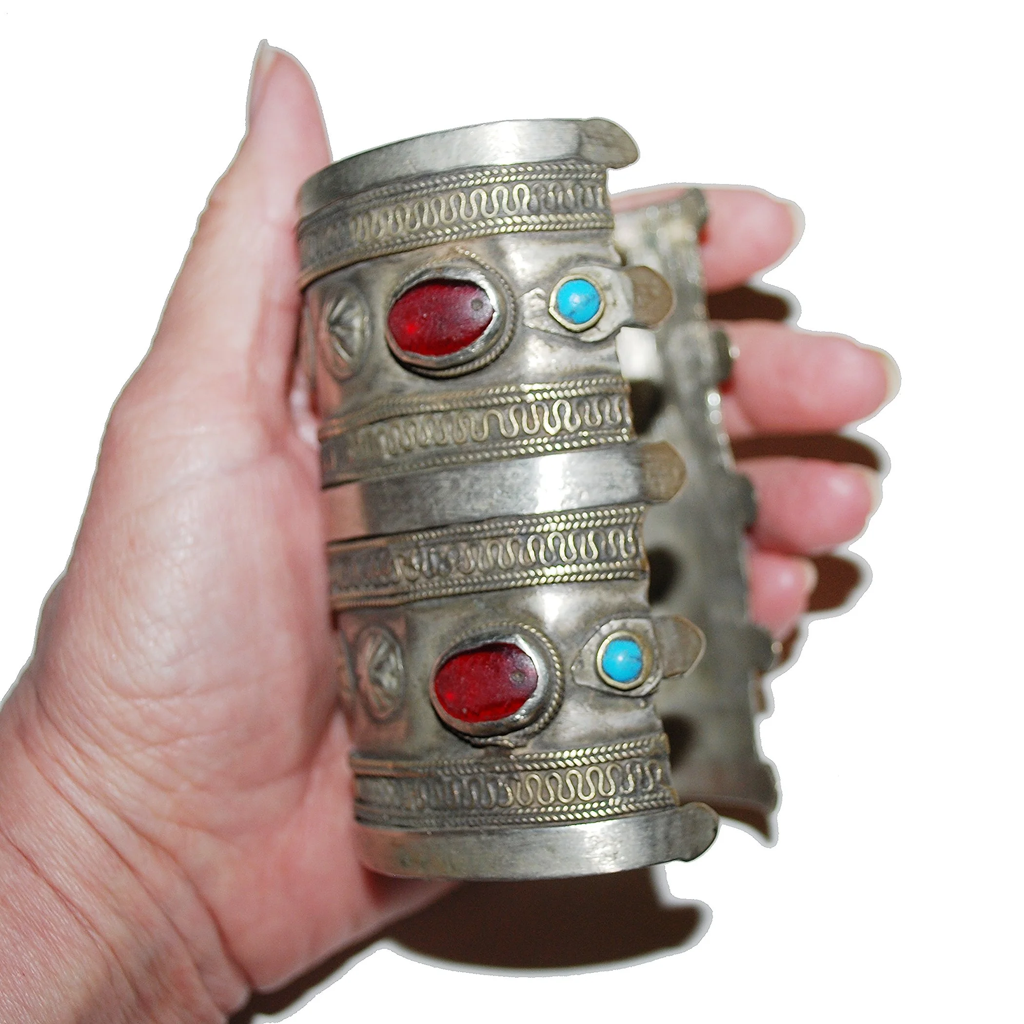 Turkoman Cuff Bracelets PAIR - Turkmen Bilezik Tribal Bracelets - Ersari Cuffs