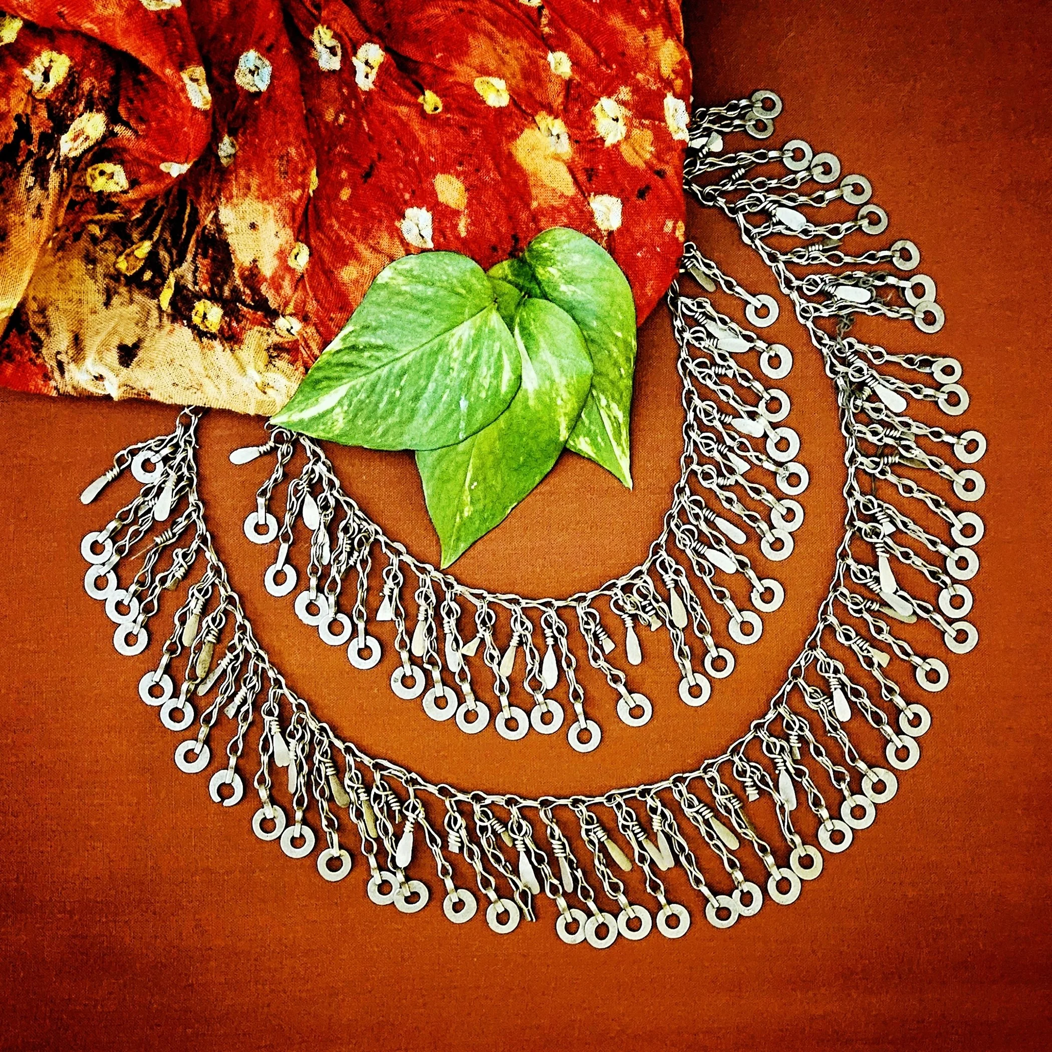 Kuchi Chain Fringe - Two Pieces Vintage Tribal Chain Fringe for  Belly Dance DIY