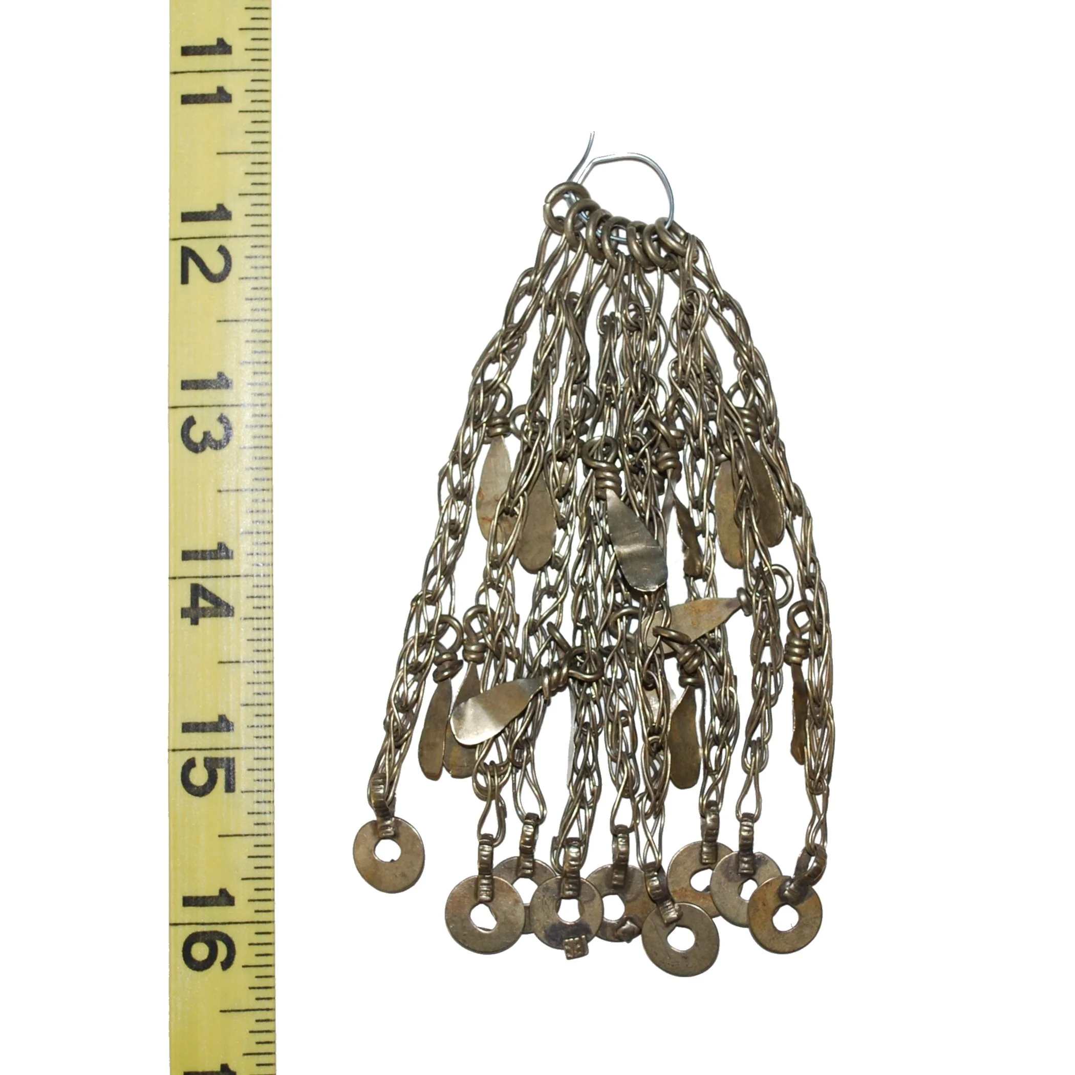 Set of 9 Kuchi Chain Dangles - Long Tribal Components - Belly Dance Findings