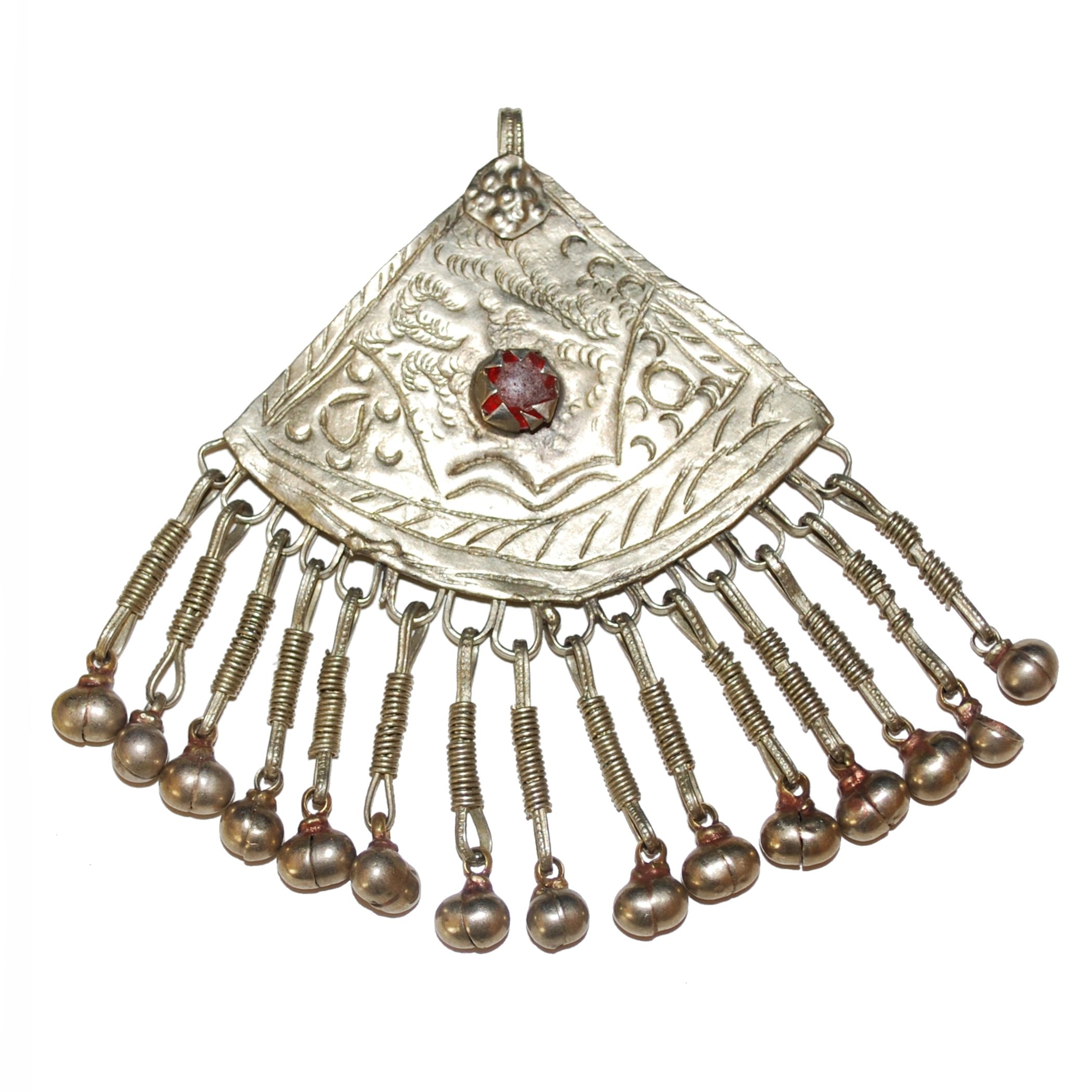 Vintage Kashmiri Pendant - Tribal Pendant for Belly Dance Costuming