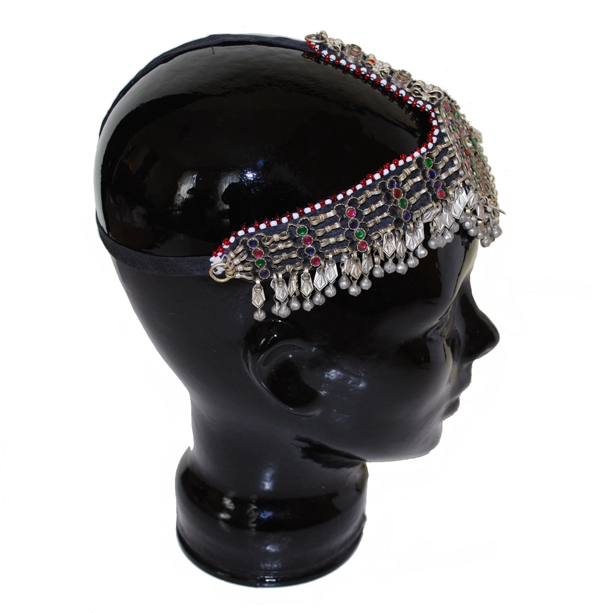 Balochi Headpiece for Belly Dance - Vintage Tribal Headwear - Bells Jewels