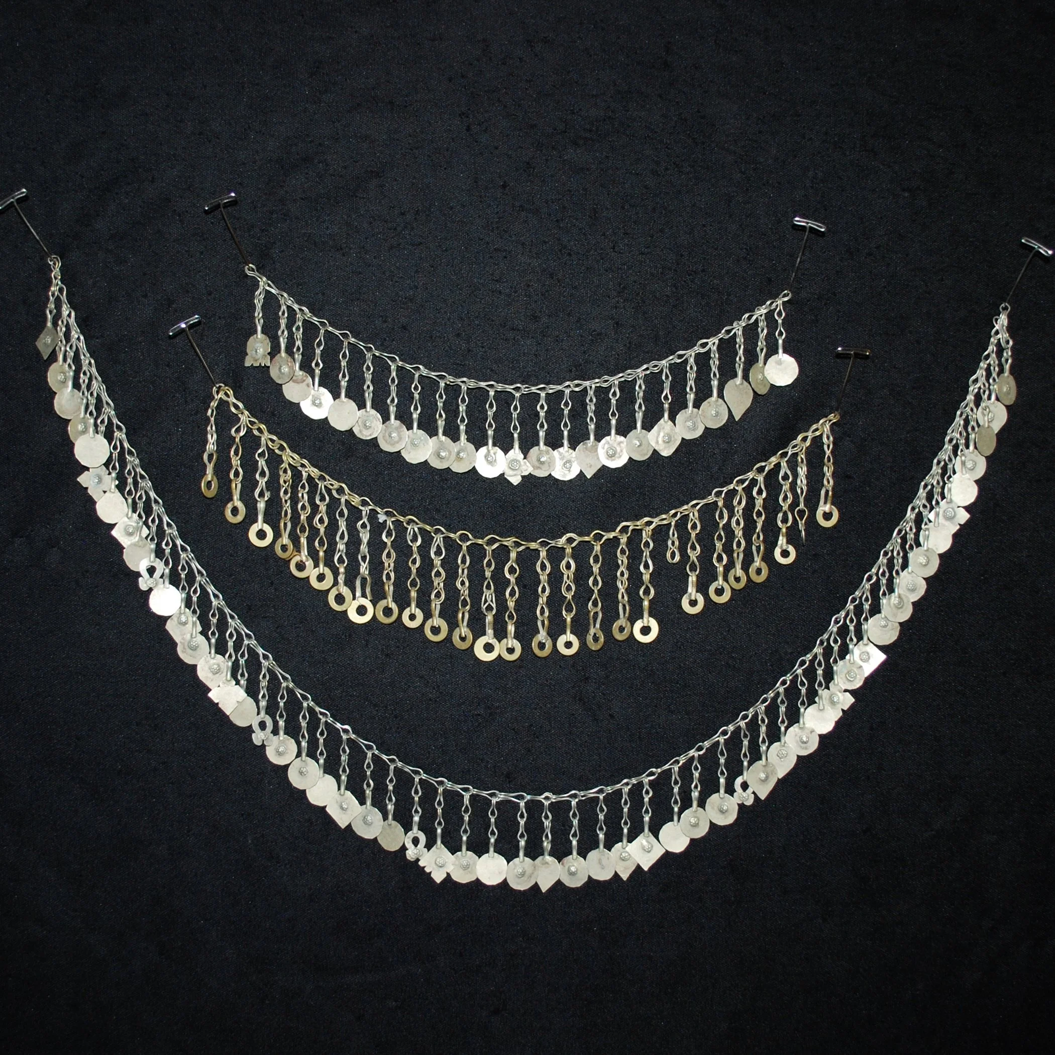 Kuchi Chain Fringe - Three Pieces Vintage Tribal Chain Fringe for  Belly Dance DIY