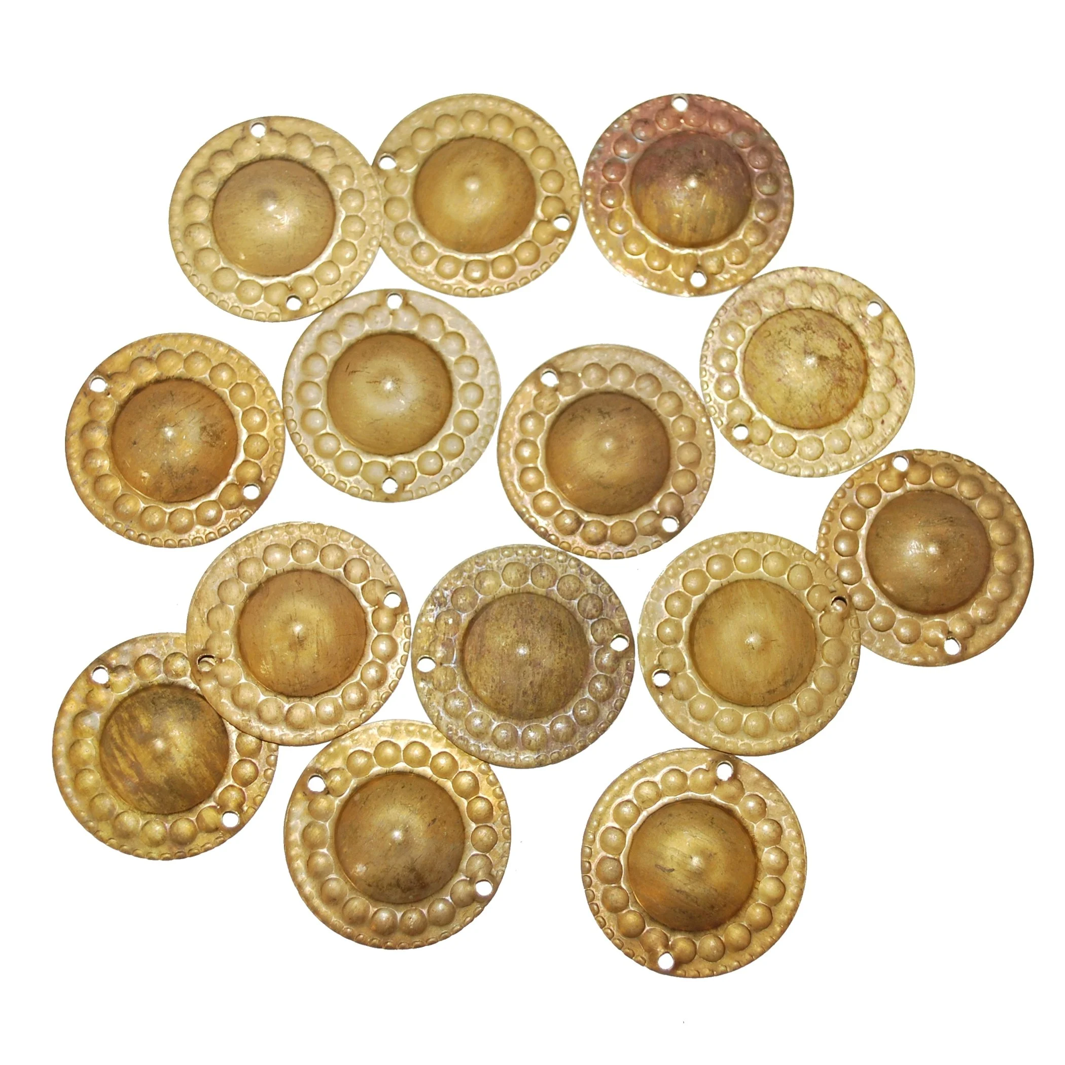 Antique Brass - LG Round Sew-Amulets Components - Belly Dance DIY - 25 Pcs