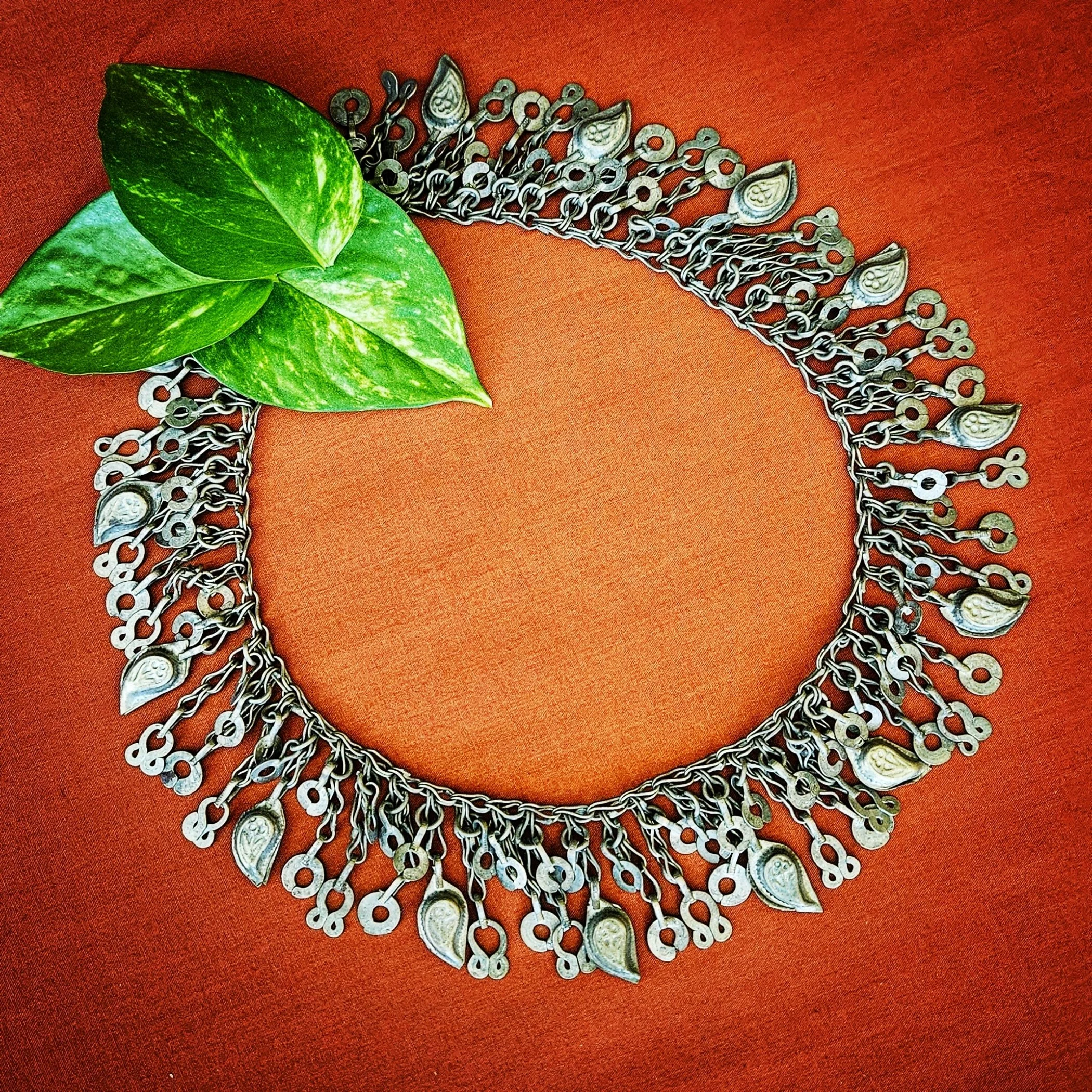 Vintage Kuchi Chain Fringe with Hollow Dangles