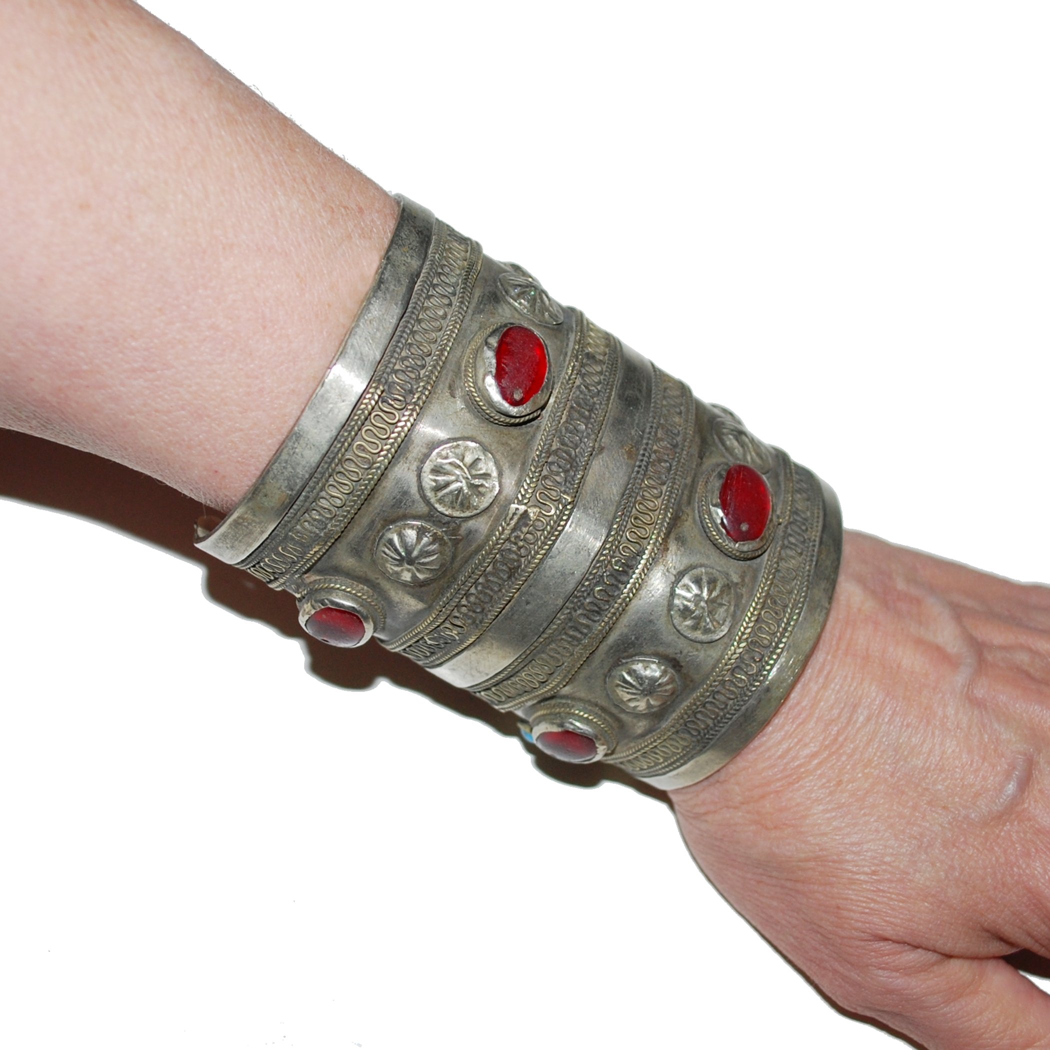 Turkoman Cuff Bracelets PAIR - Turkmen Bilezik Tribal Bracelets - Ersari Cuffs
