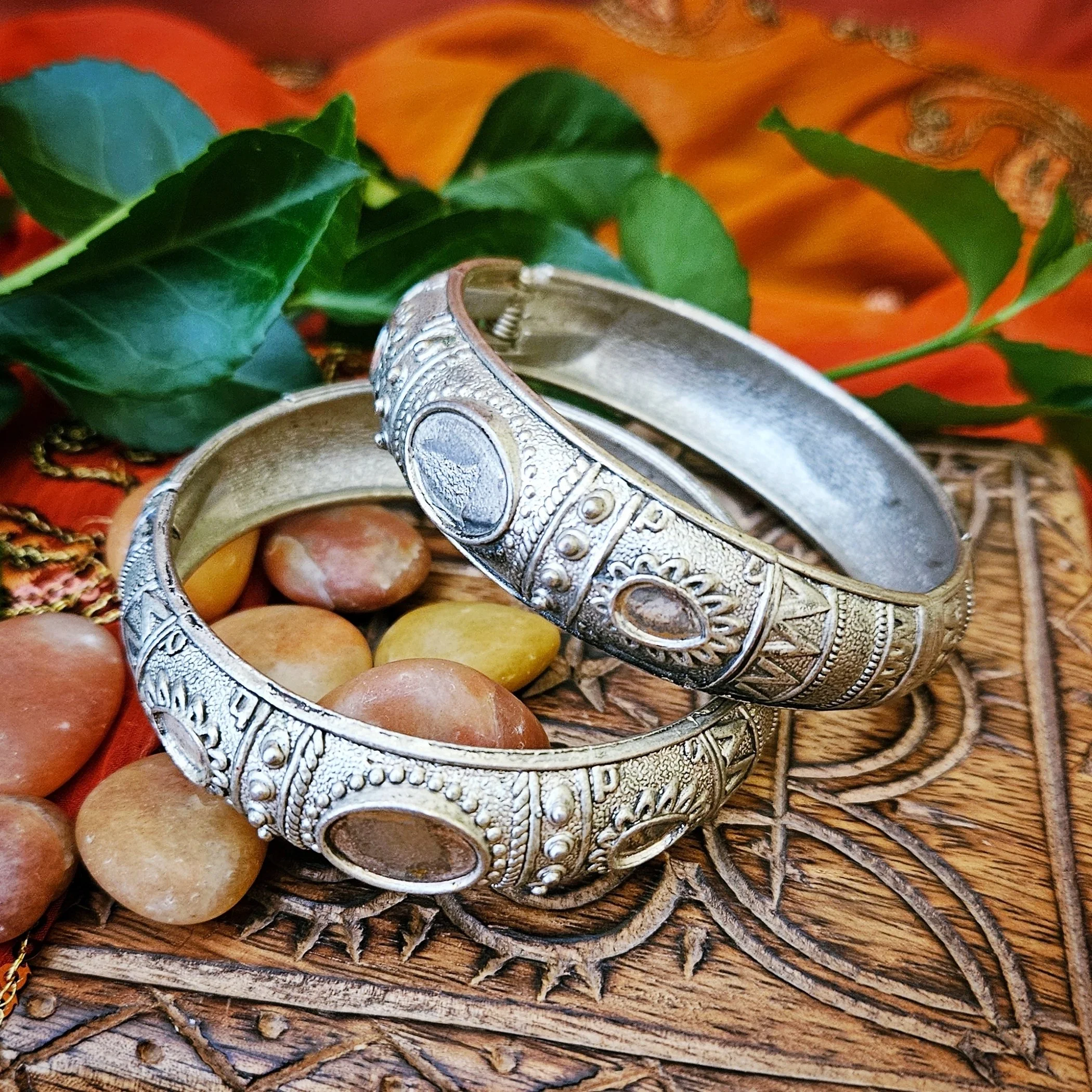 Moroccan Bangle Bracelet PAIR - Belly Dance North Africa - Spring Opening