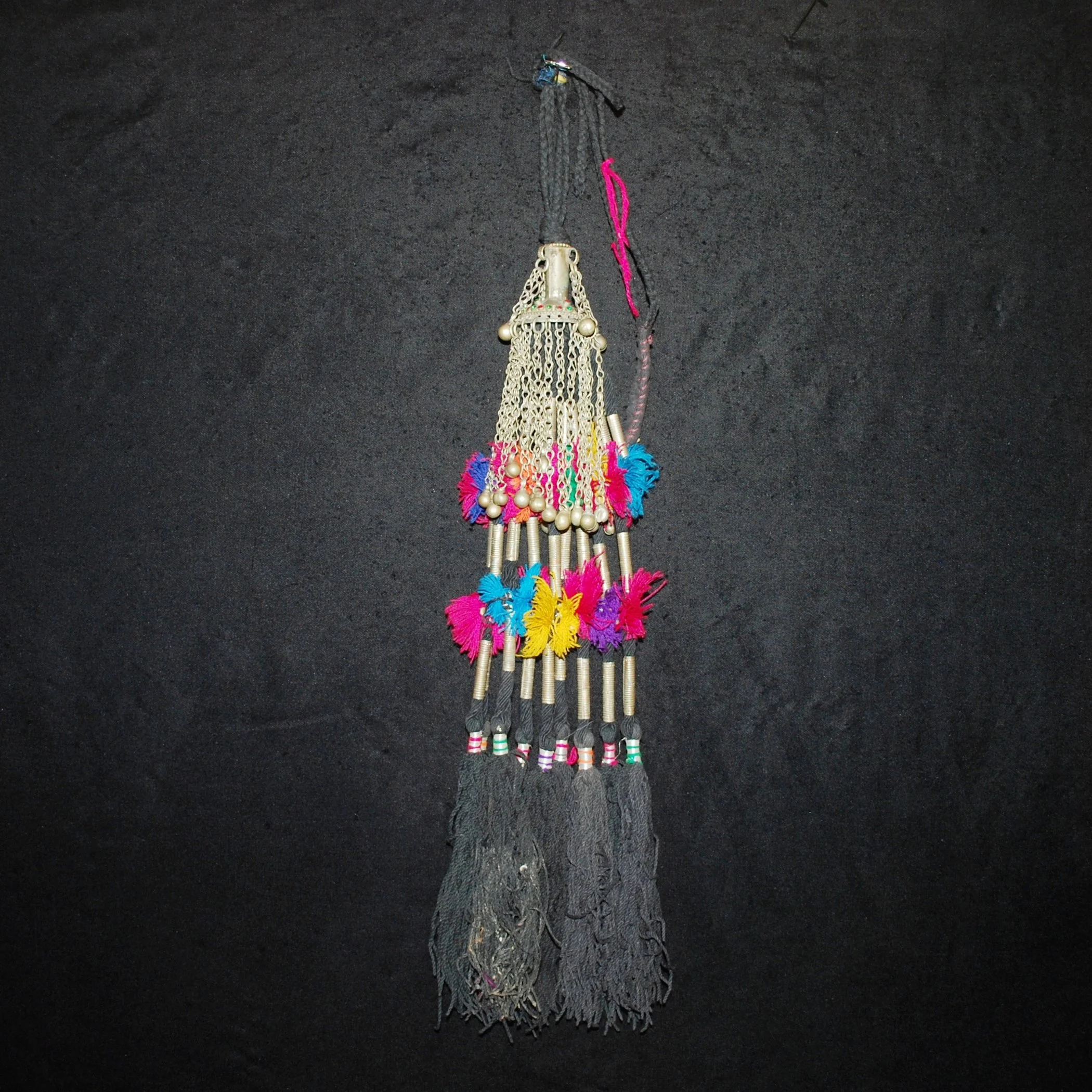 Waziri Tassel - Vintage Tribal Hair Tassels - Beading Poms Black - Belly Dance