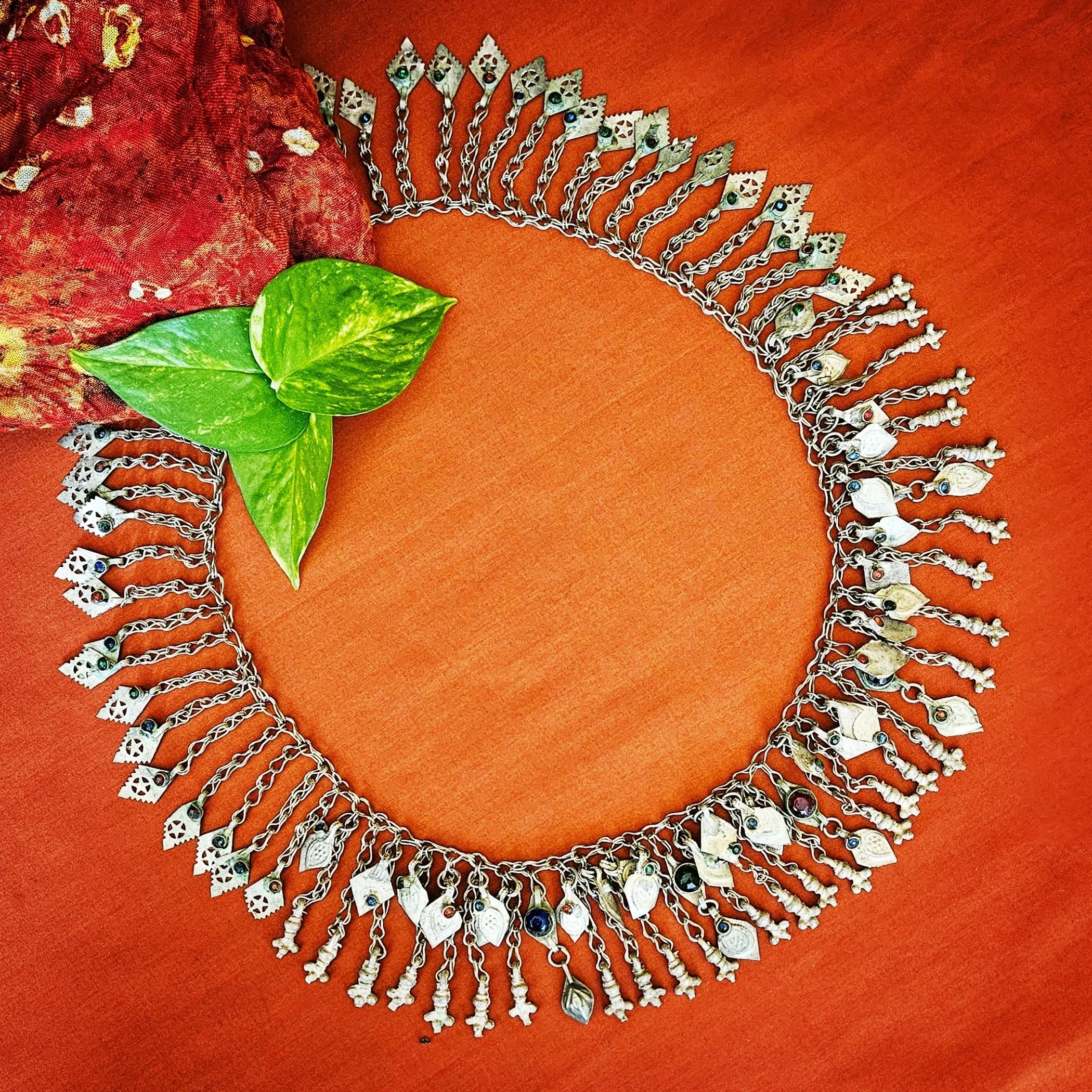 35 Inches - Vintage Tribal Chain Fringe - Belly Dance DIY