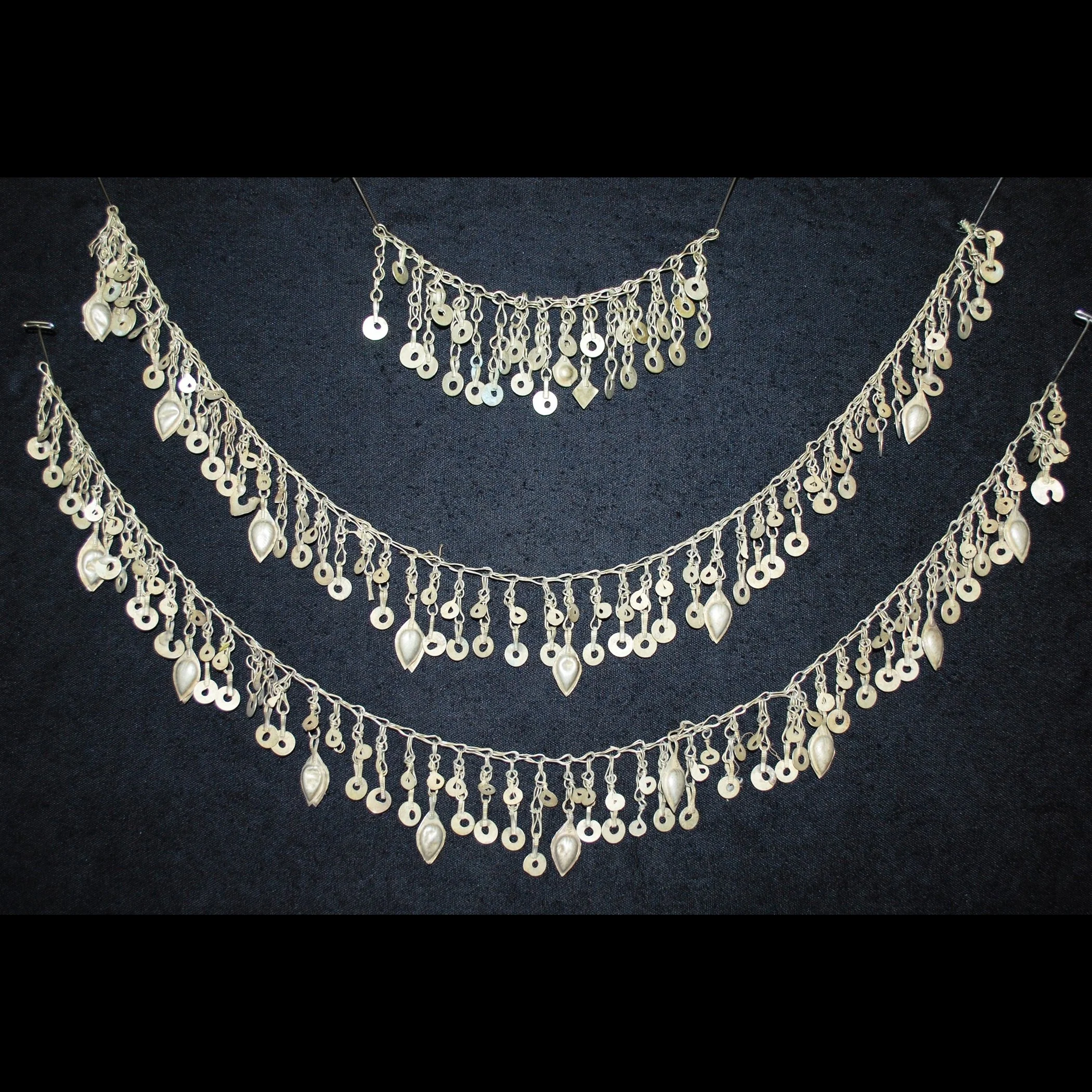 Kuchi Chain Fringe Vintage - Three Pieces - Tribal Chain Fringe for  Belly Dance - Total 46 Inches