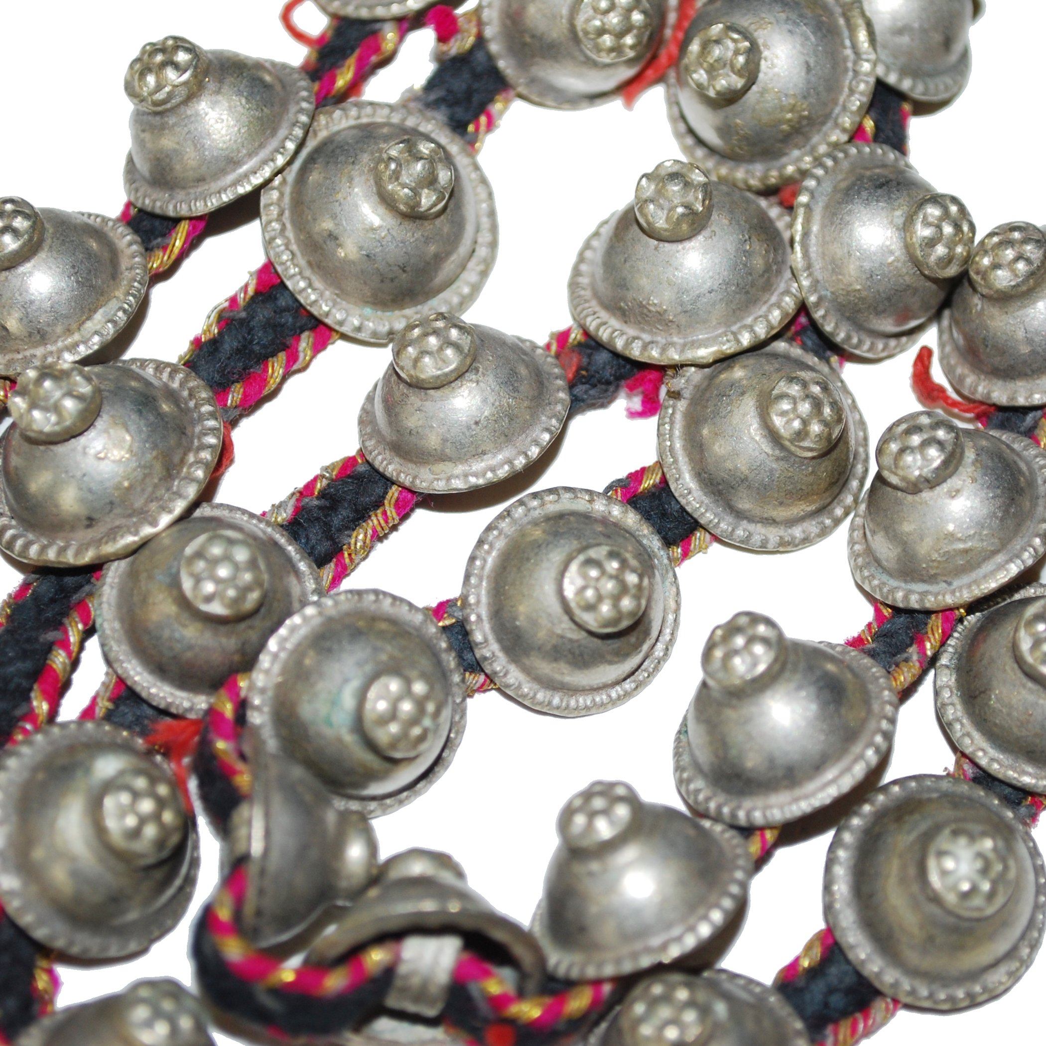 Tribal Buttons on Cord - 33 Vintage Turkoman Buttons - Belly Dance DIY