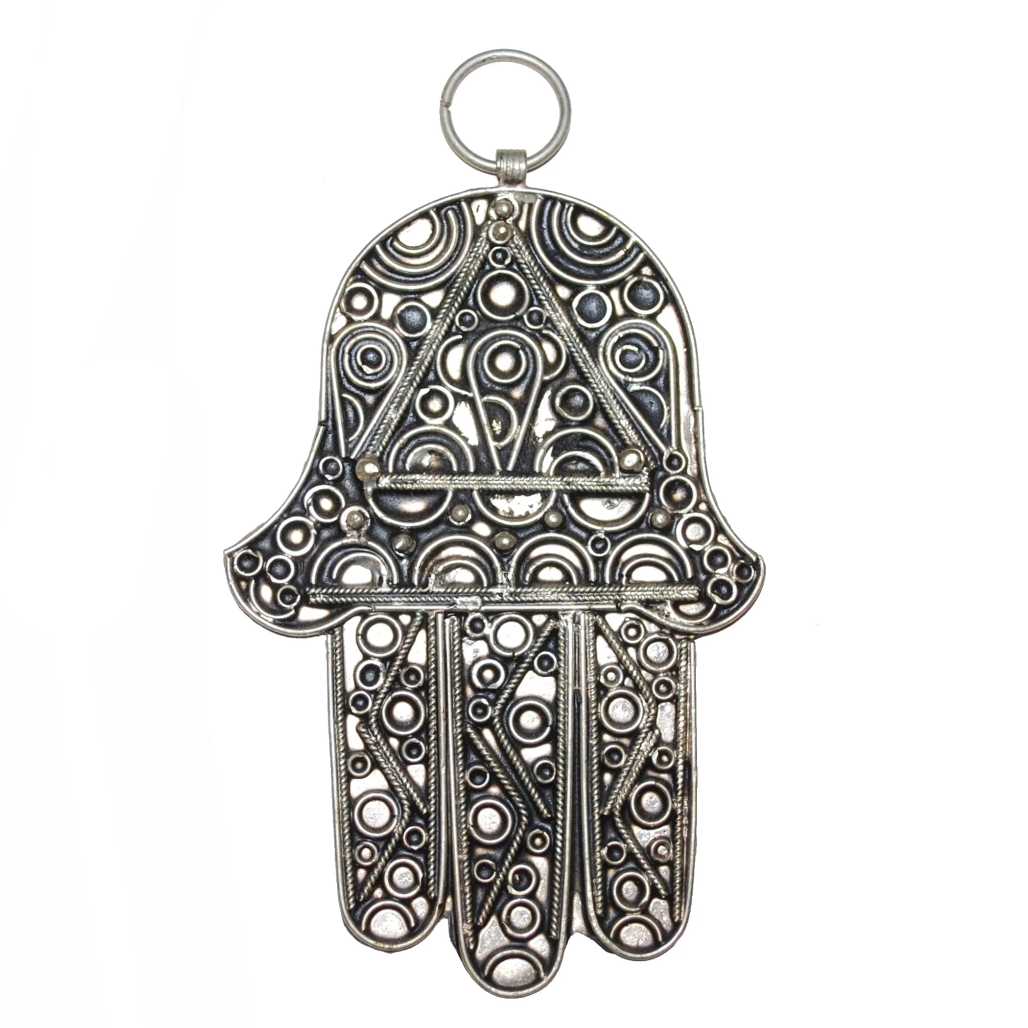 Moroccan Hamsa Pendant - Hand of Fatima - Modern Berber Hamsa