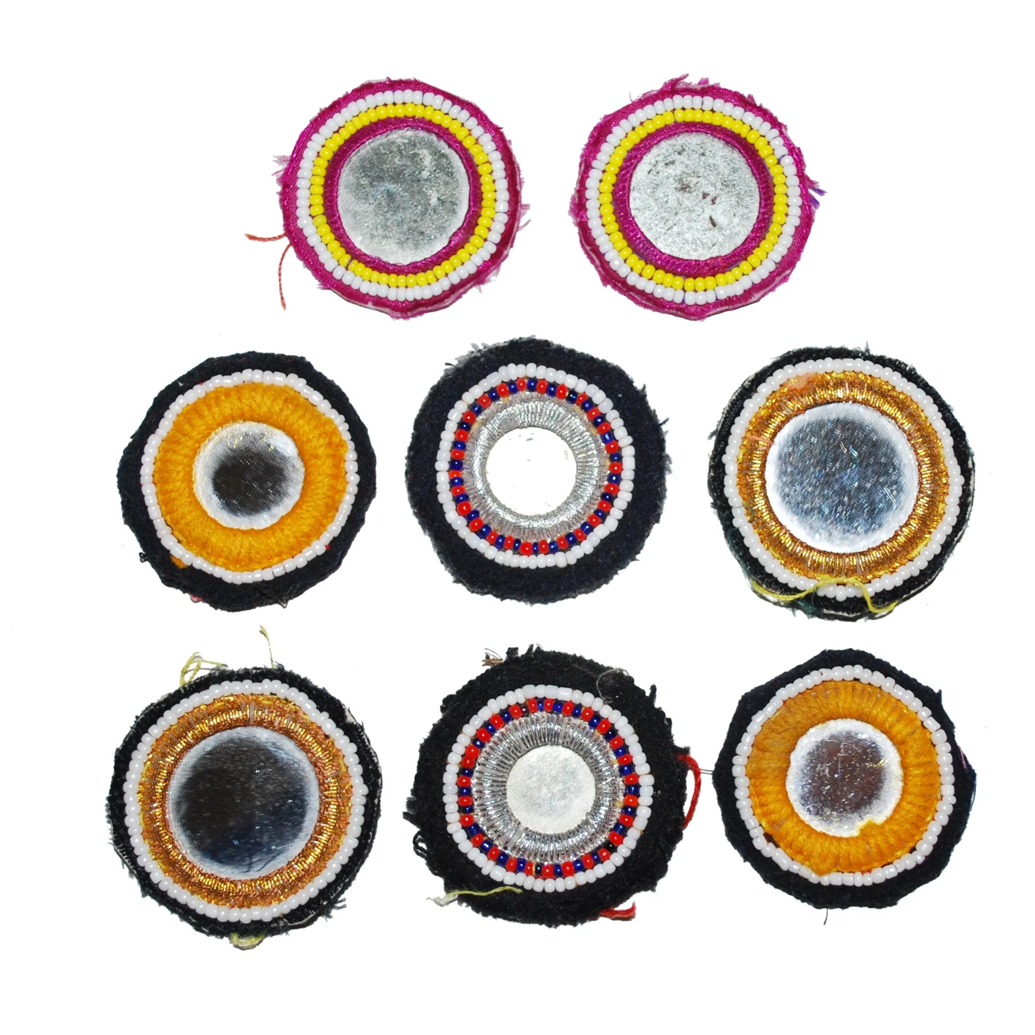 Kuchi Medallions Lot of  8 Pieces / 4 pair -  Vintage Gul i Peron - Round Tikka Medallions