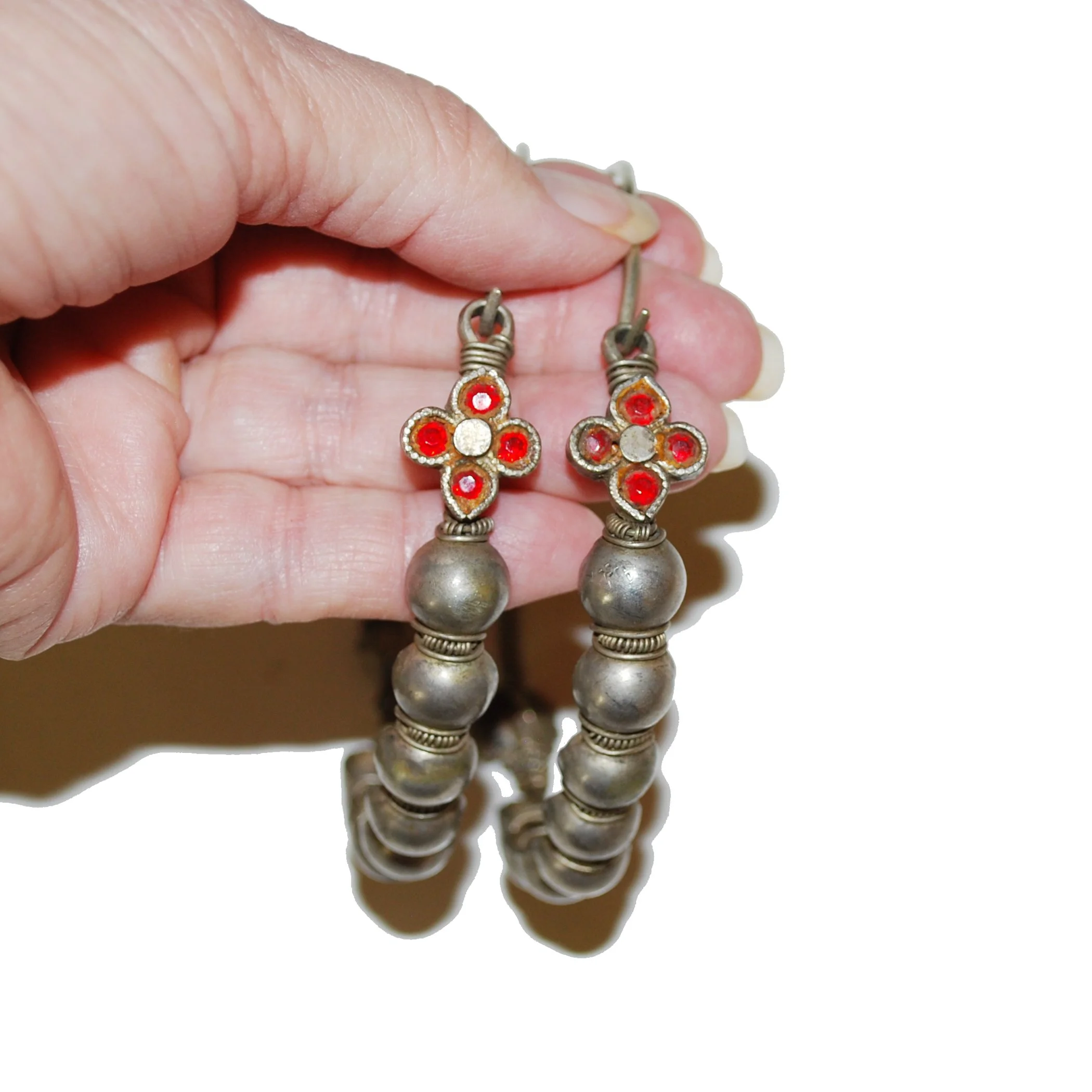 Tribal Hoop Earrings - Vintage
