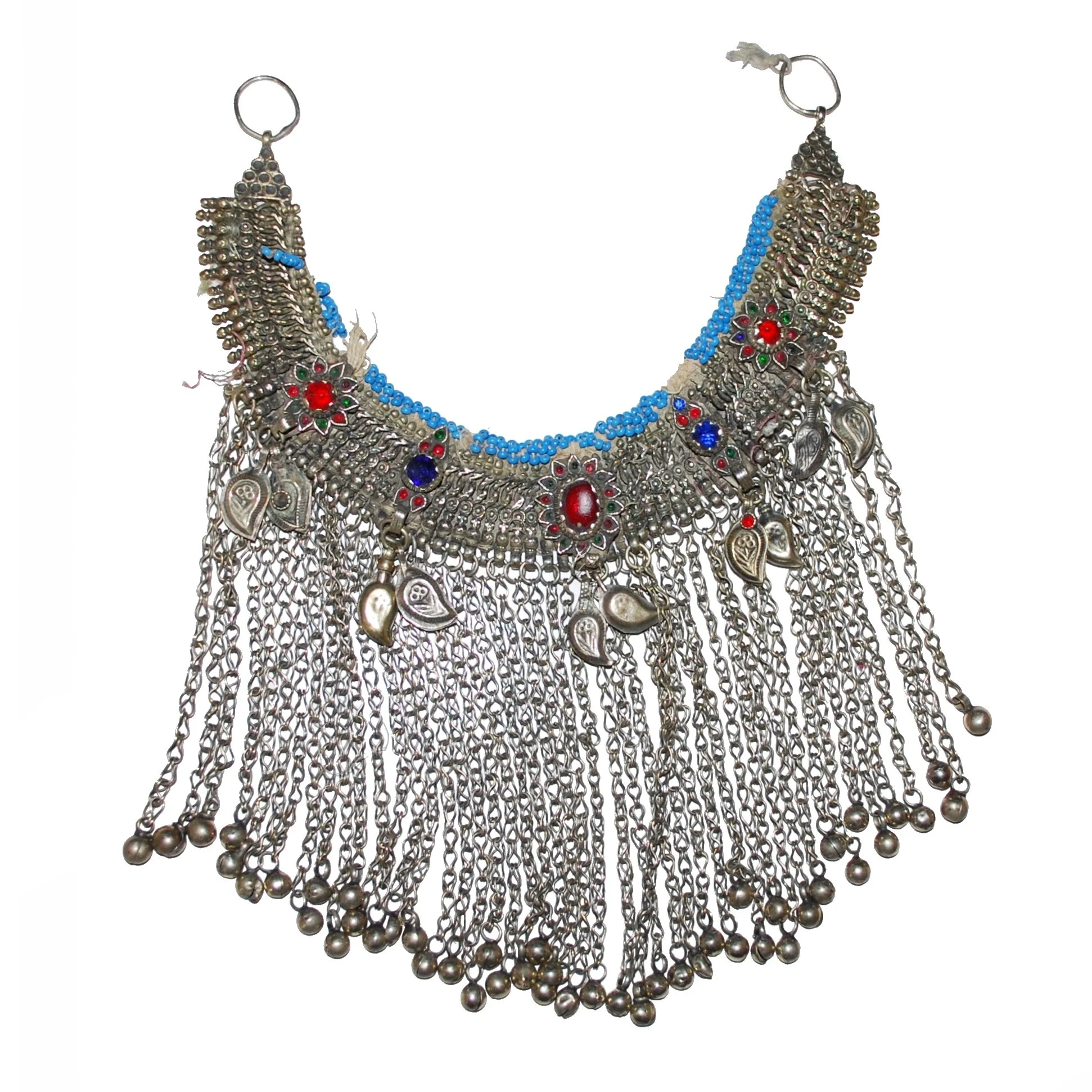 Vintage Waziri Necklace - Tribal Belly Dance Choker - Bells Jewels