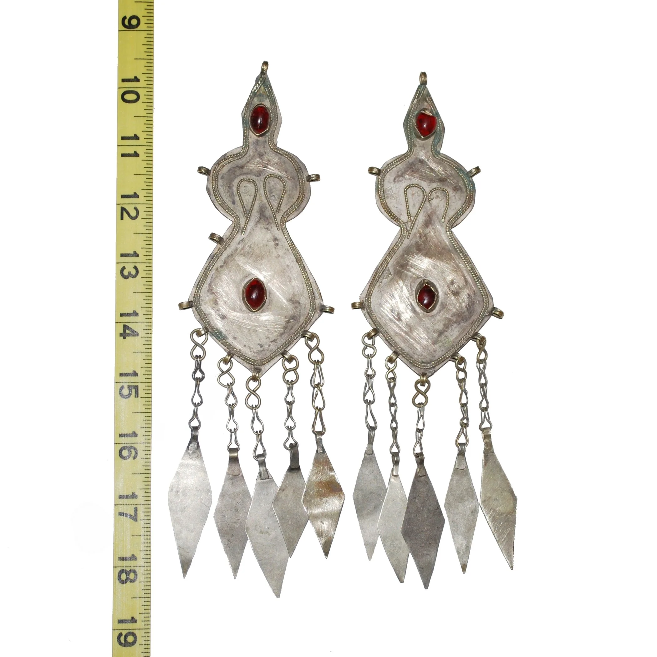 Turkoman Tribal Pendants - Vintage Turkman PAIR - Belly Dance Pendants