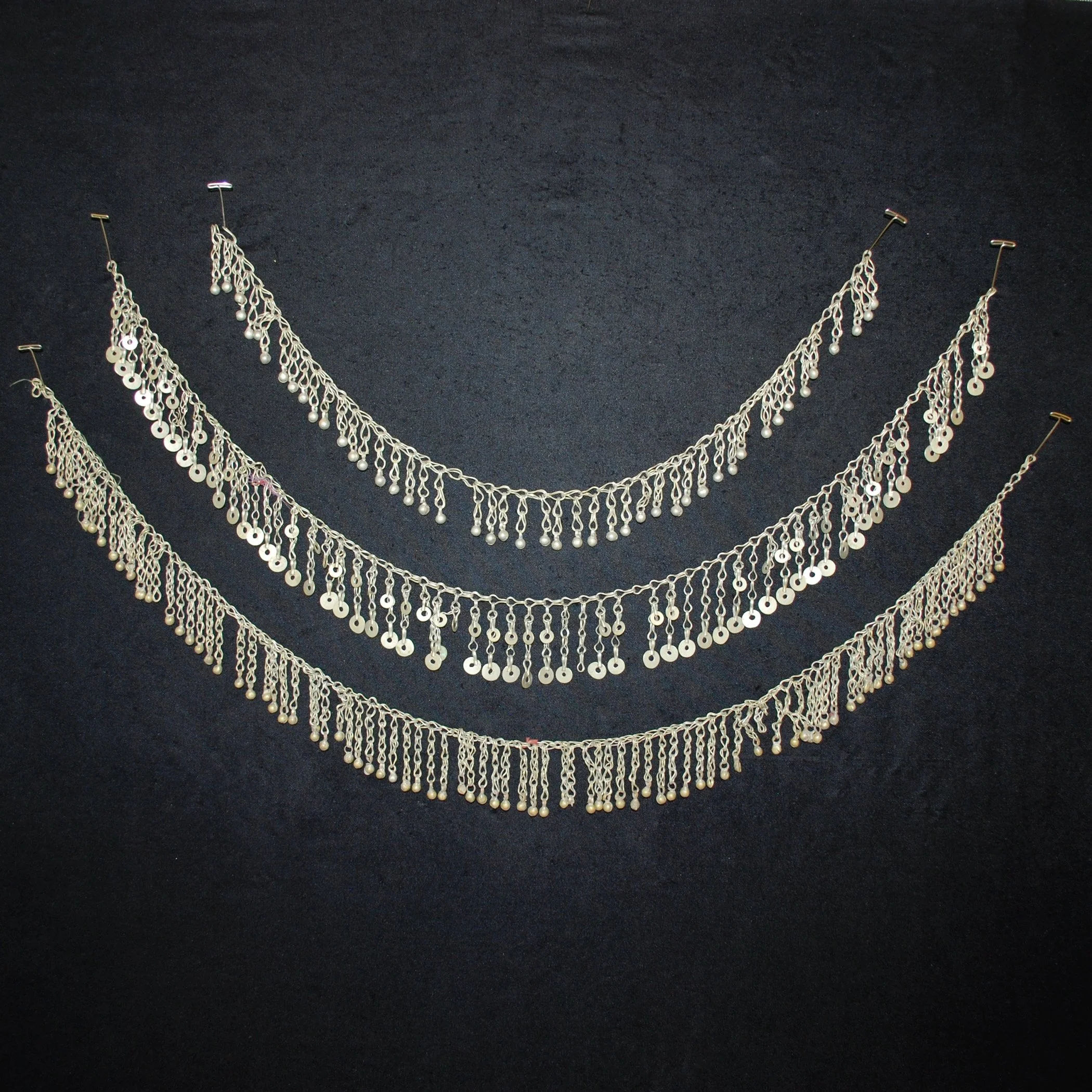 Three Pieces Kuchi Chain Fringe - Vintage Tribal Chain Fringe for  Belly Dance