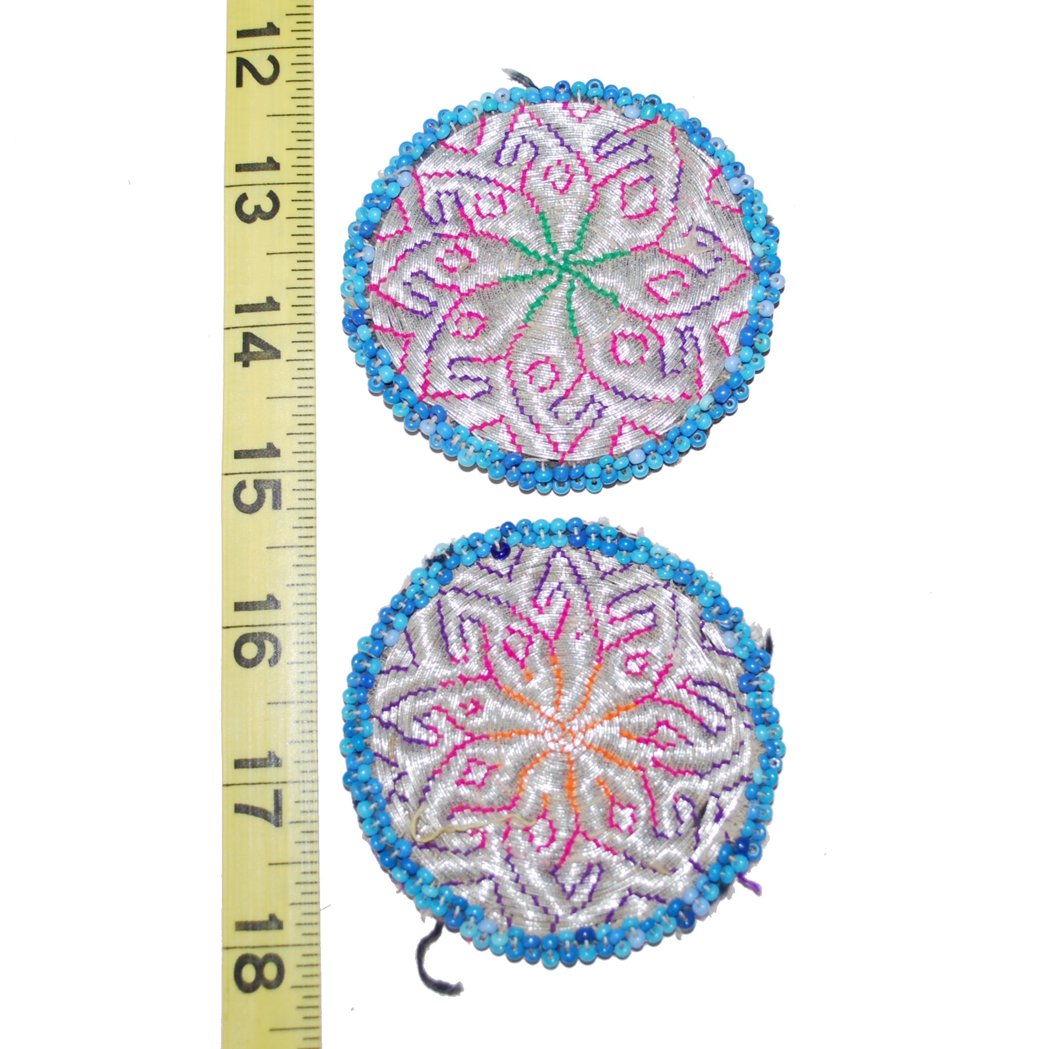 Vintage Kuchi Medallions - 3 Inches - Embroidery and Bead - Kuchi Gul i Peron